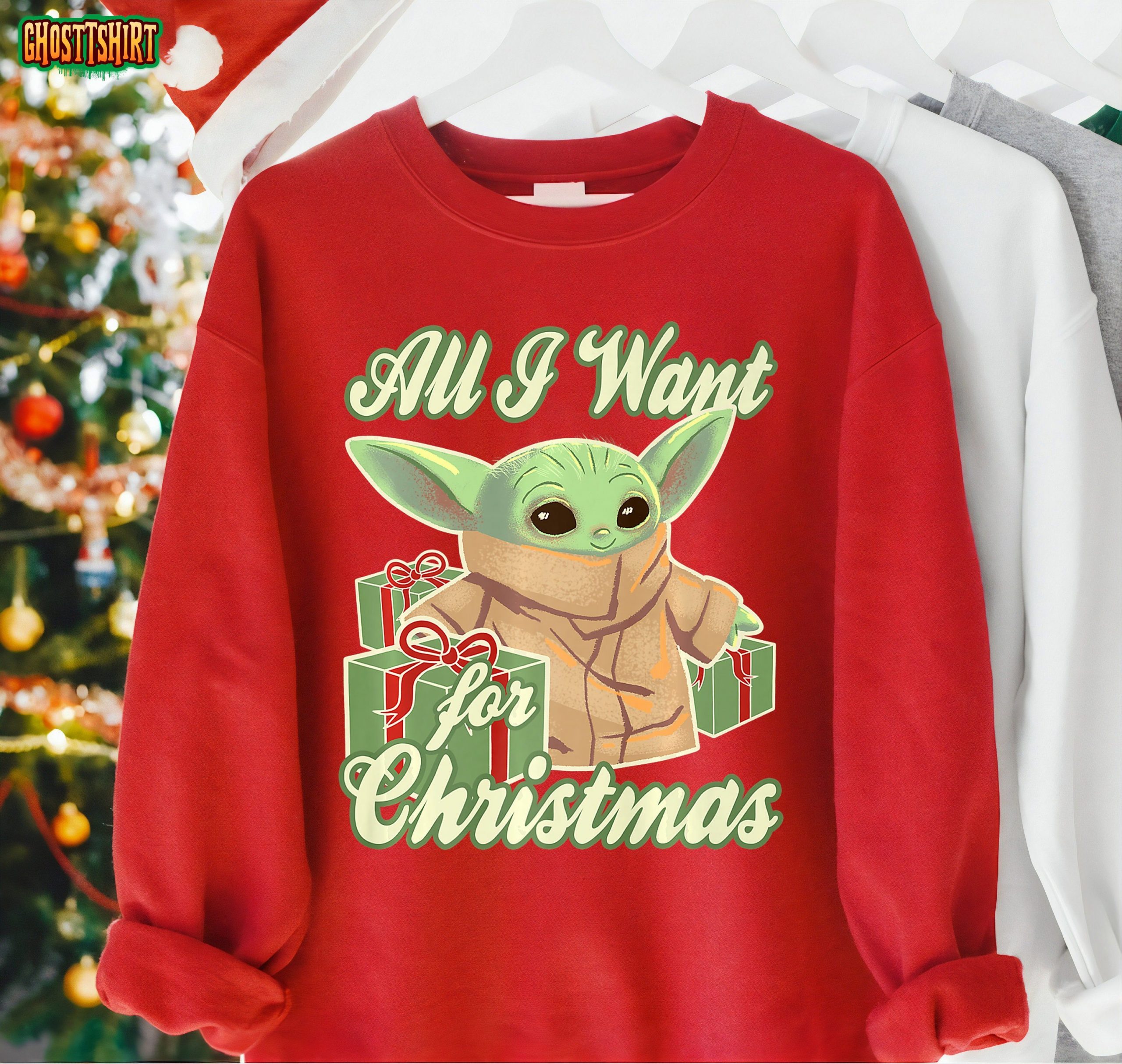 Star Wars Baby Yoda The Mandalorian The Child All I Want For Christmas Sweatshirt