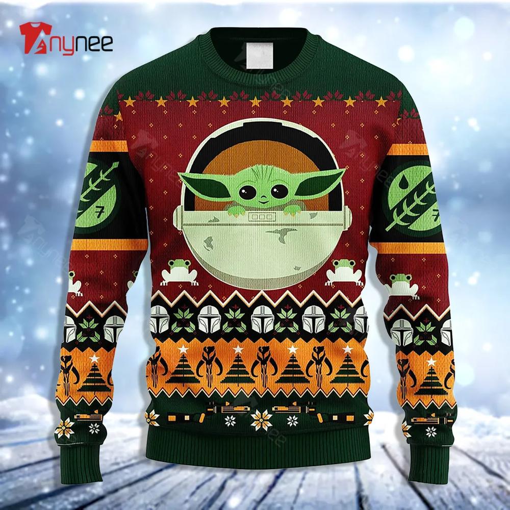 Star Wars Baby Yoda The Mandalorian Ugly Christmas Sweater- Best Christmas Gifts 2023