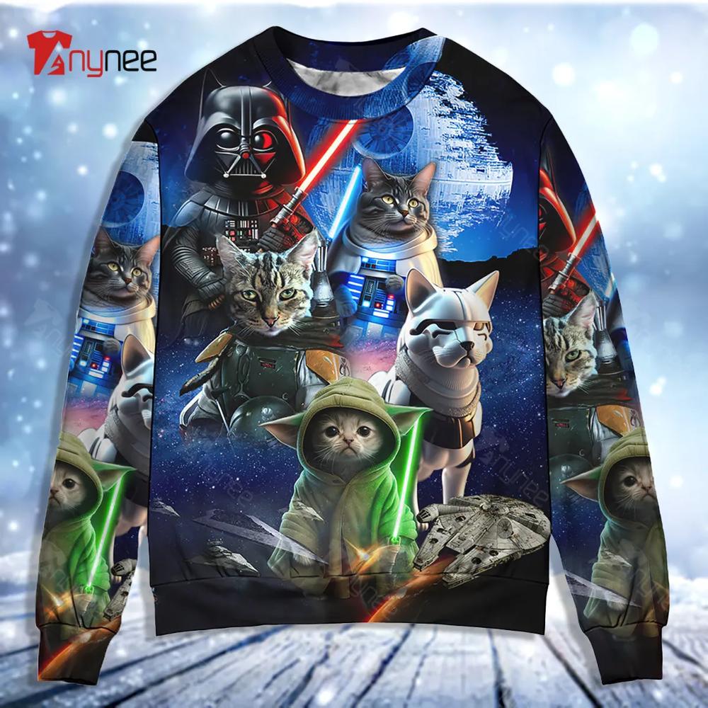 Star Wars Cat All Star Ugly Christmas Sweater- Best Christmas Gifts 2023