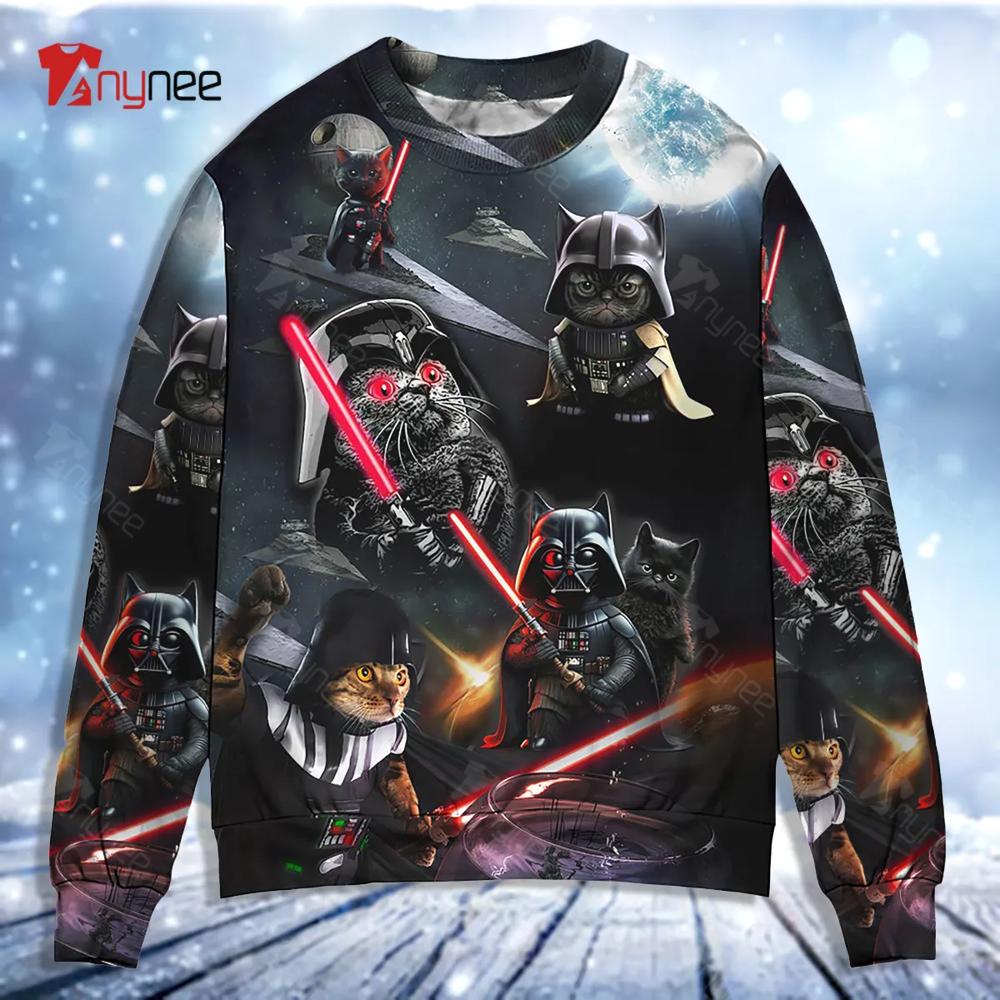 Star Wars Cat Darth Vader Ugly Christmas Sweater- Best Christmas Gifts 2023