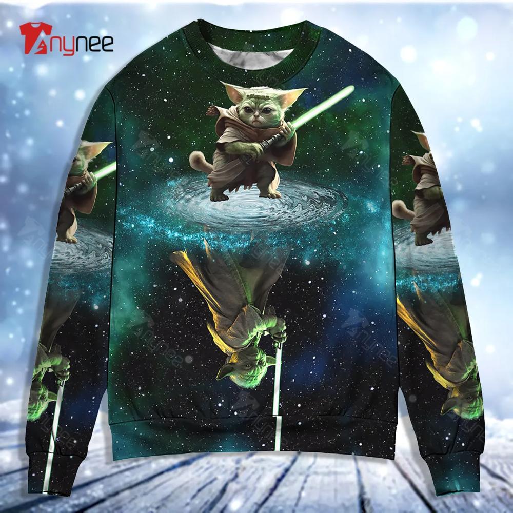 Star Wars Cat Yoda Ugly Christmas Sweater- Best Christmas Gifts 2023