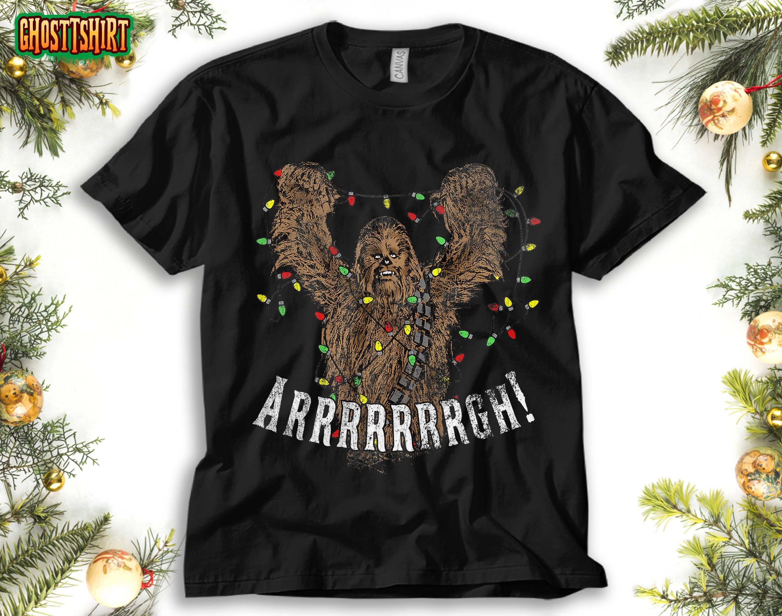 Star Wars Chewbacca Roar Christmas Lights Graphic Sweatshirt