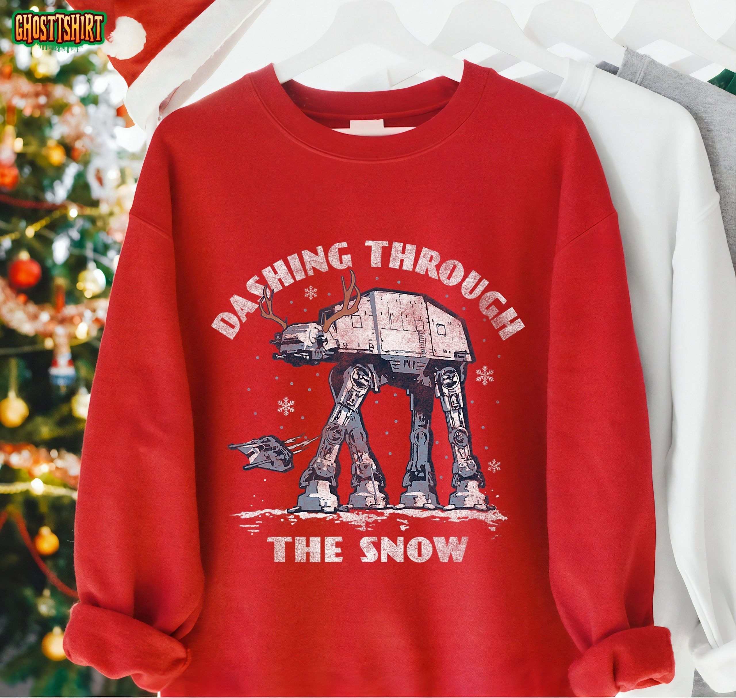 Star Wars Christmas AT-AT Walker Dashing Through The Snow Christmas Sweatshirt