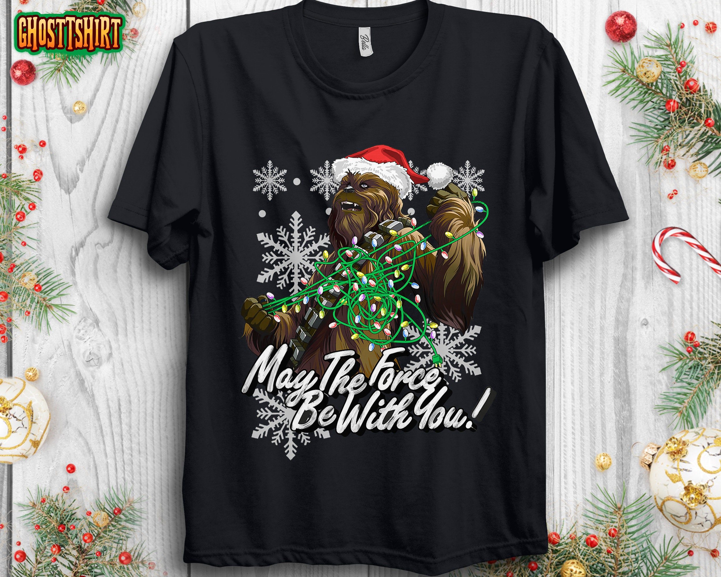 Star Wars Christmas Chewbacca Tangled Lights Sweatshirt