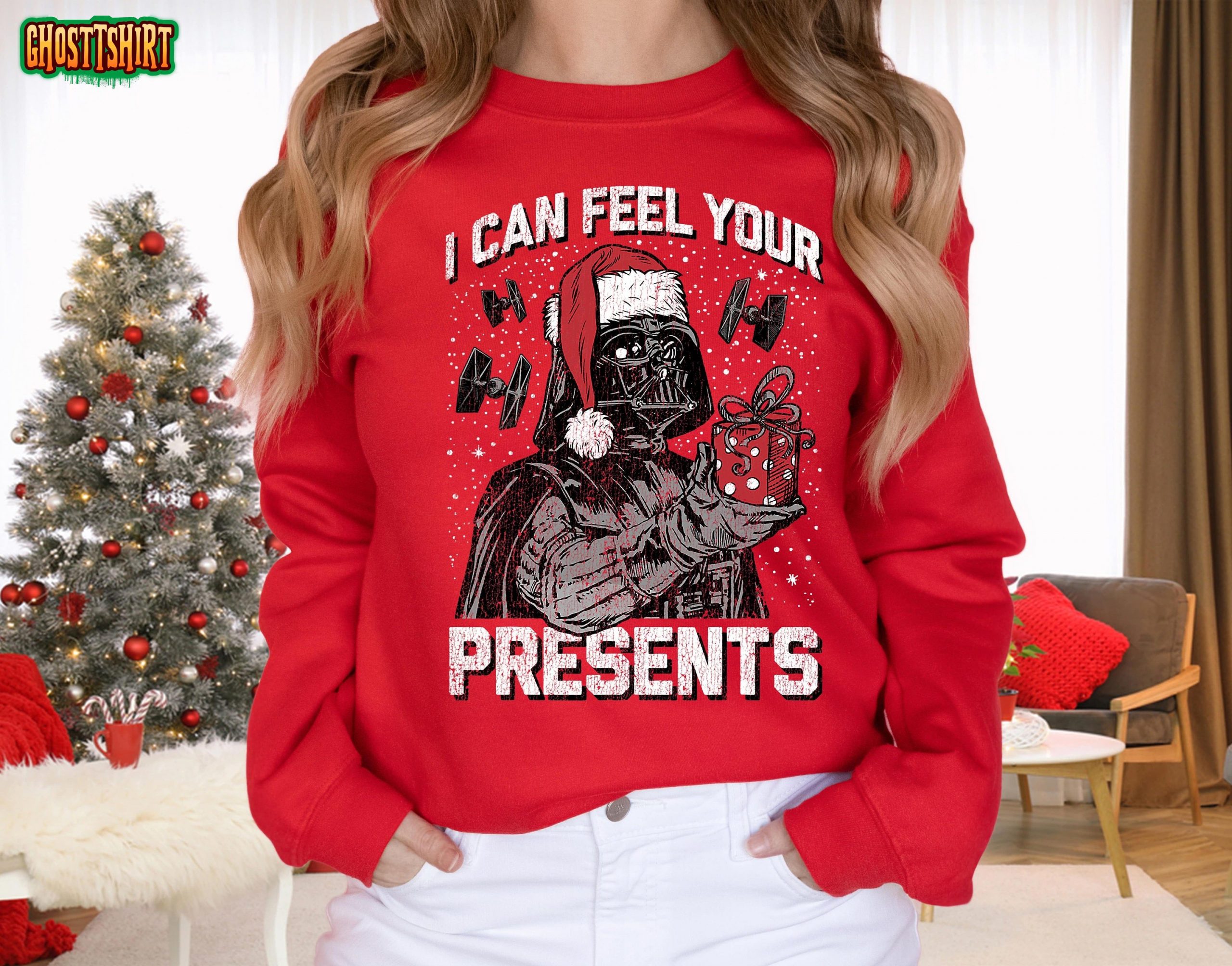 Star Wars Christmas Darth Vader I Can Feel Your Presents Sweatshirt