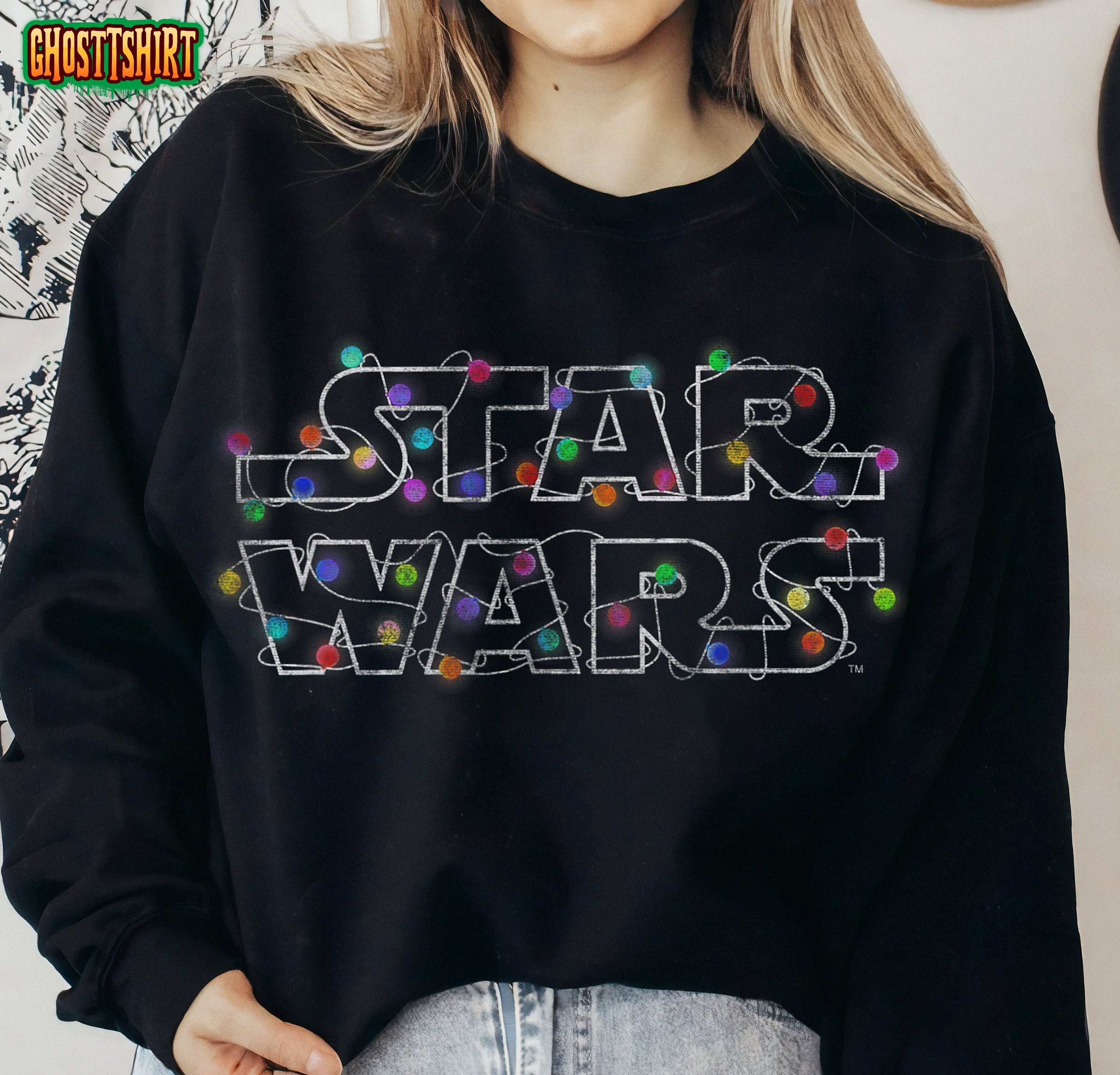 Star Wars Christmas Lights Logo Sweatshirt