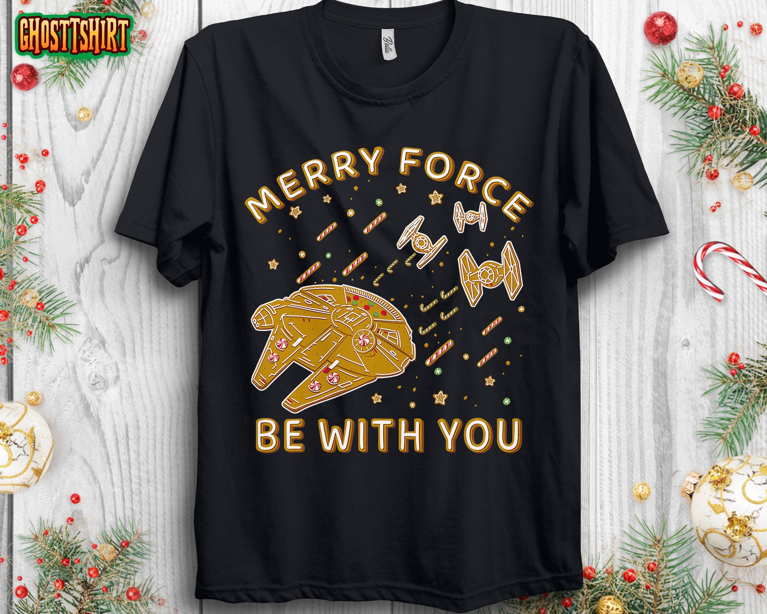 Star Wars Christmas Merry Force Be With You Gingerbread Cookies Sweatshirt