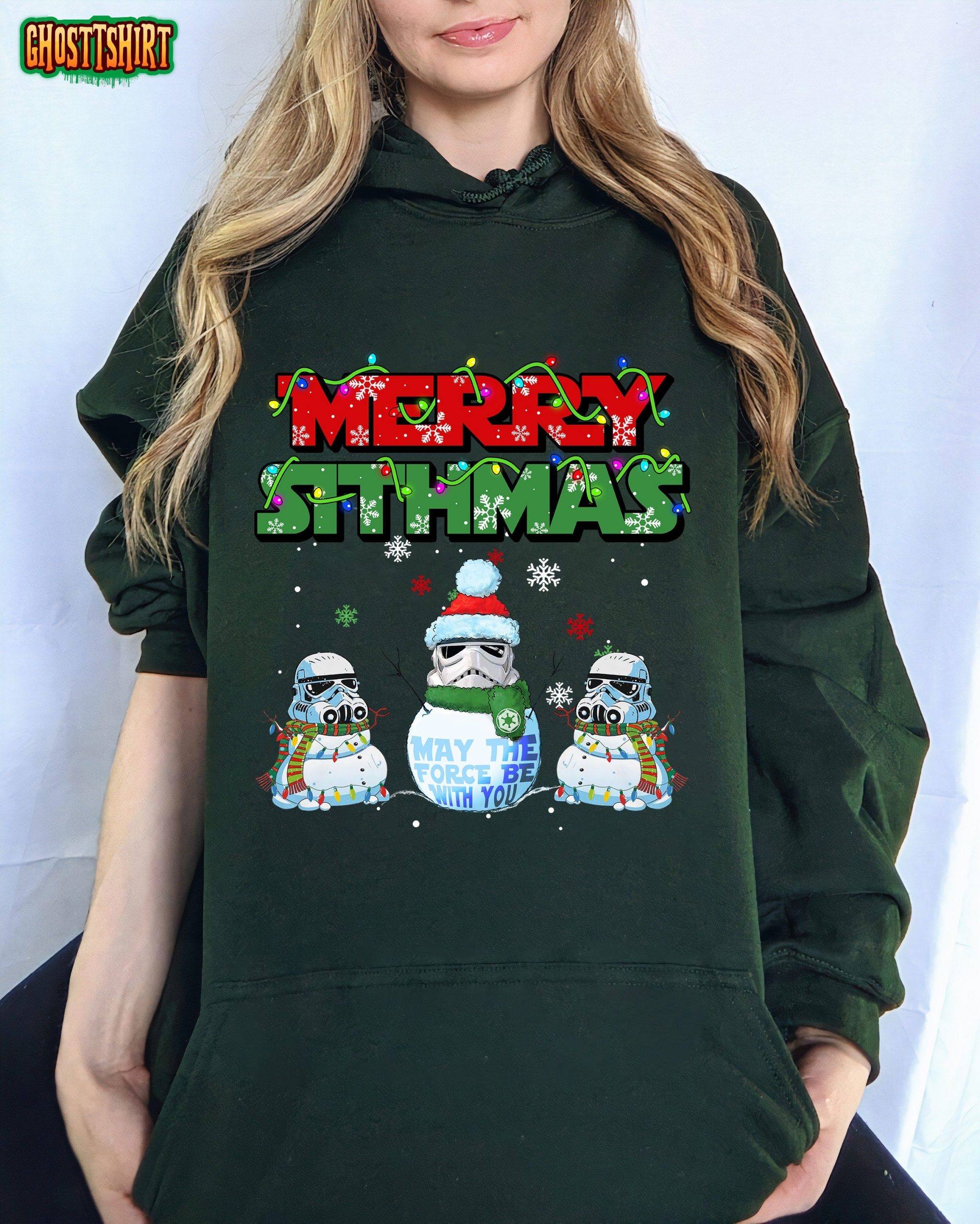 Star Wars Christmas Merry Sithmas Darth Vader Stormtrooper May The Force Be With YouSweatshirt