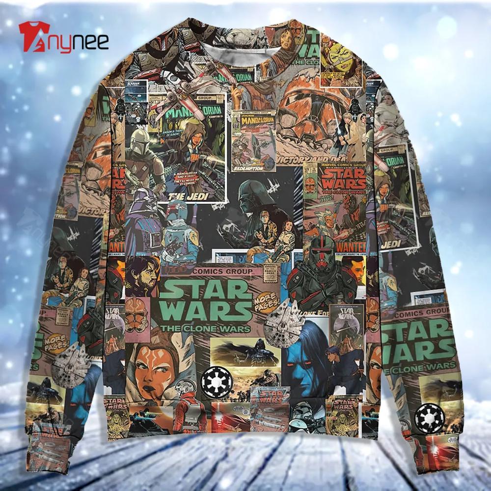 Star Wars Comic Style Ugly Christmas Sweater- Best Christmas Gifts 2023