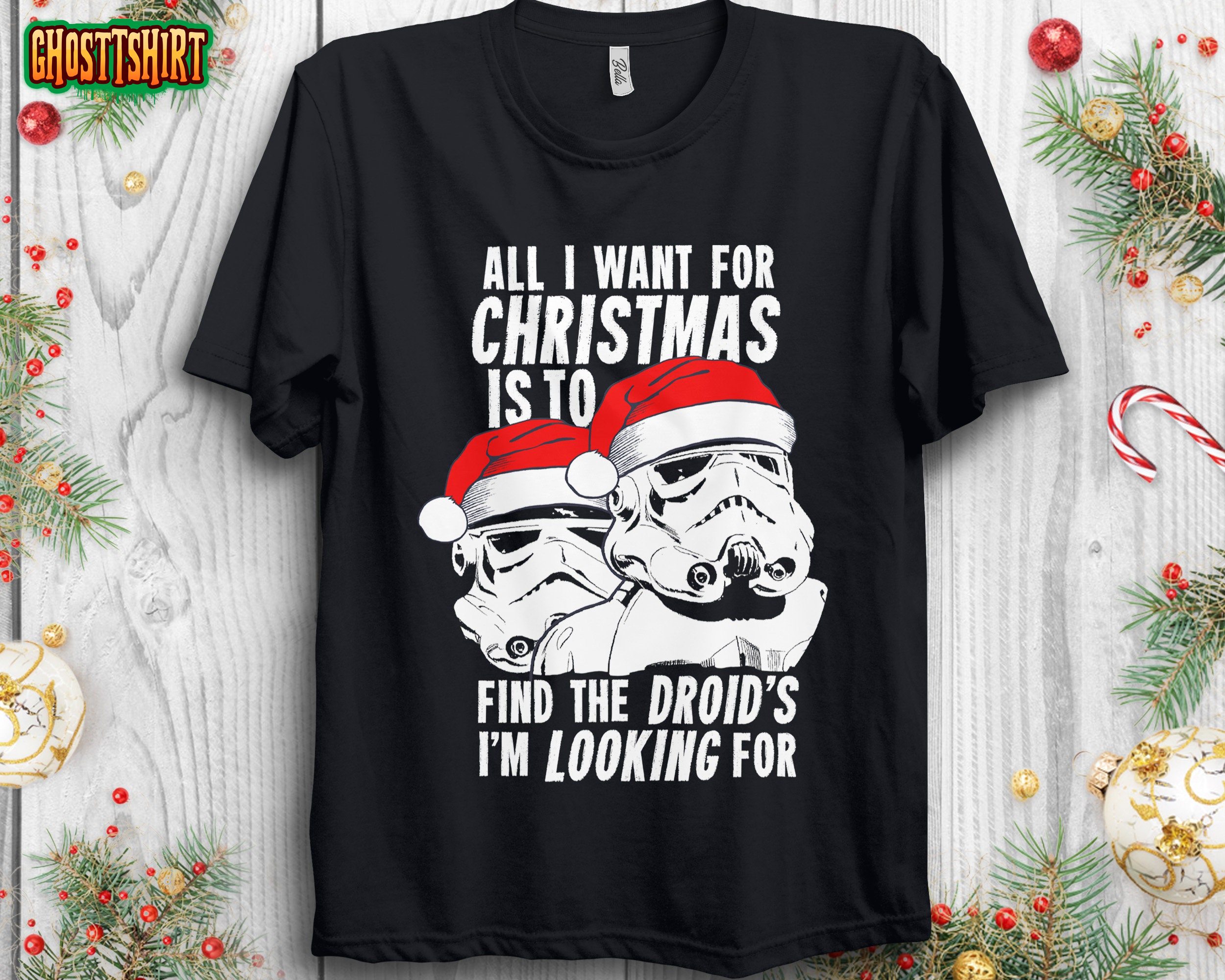 Star Wars Droids For Christmas Santa Droids Star Wars Christmas Tee Sweatshirt