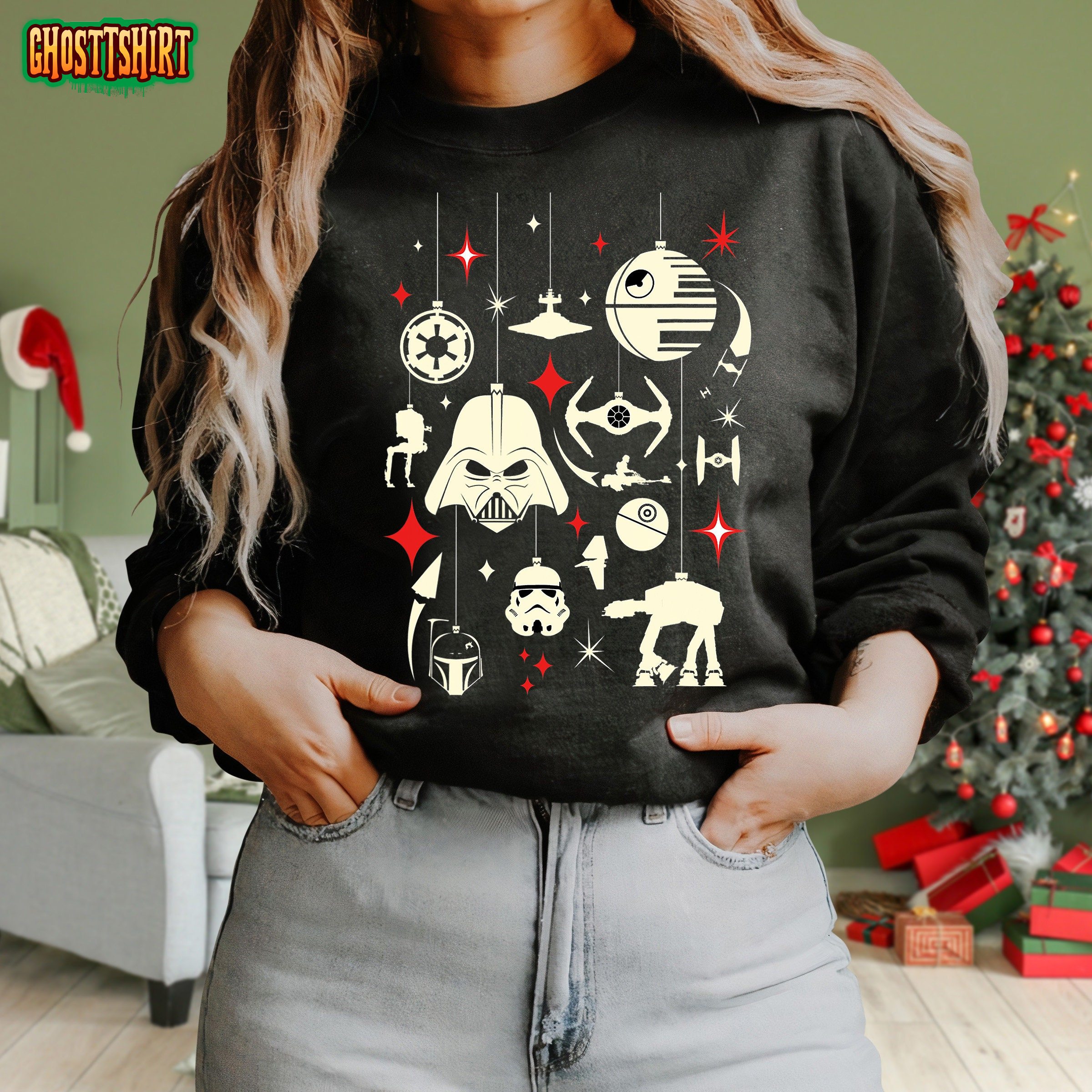 Star Wars Galactic Empire Ornaments Christmas Holiday Sweatshirt