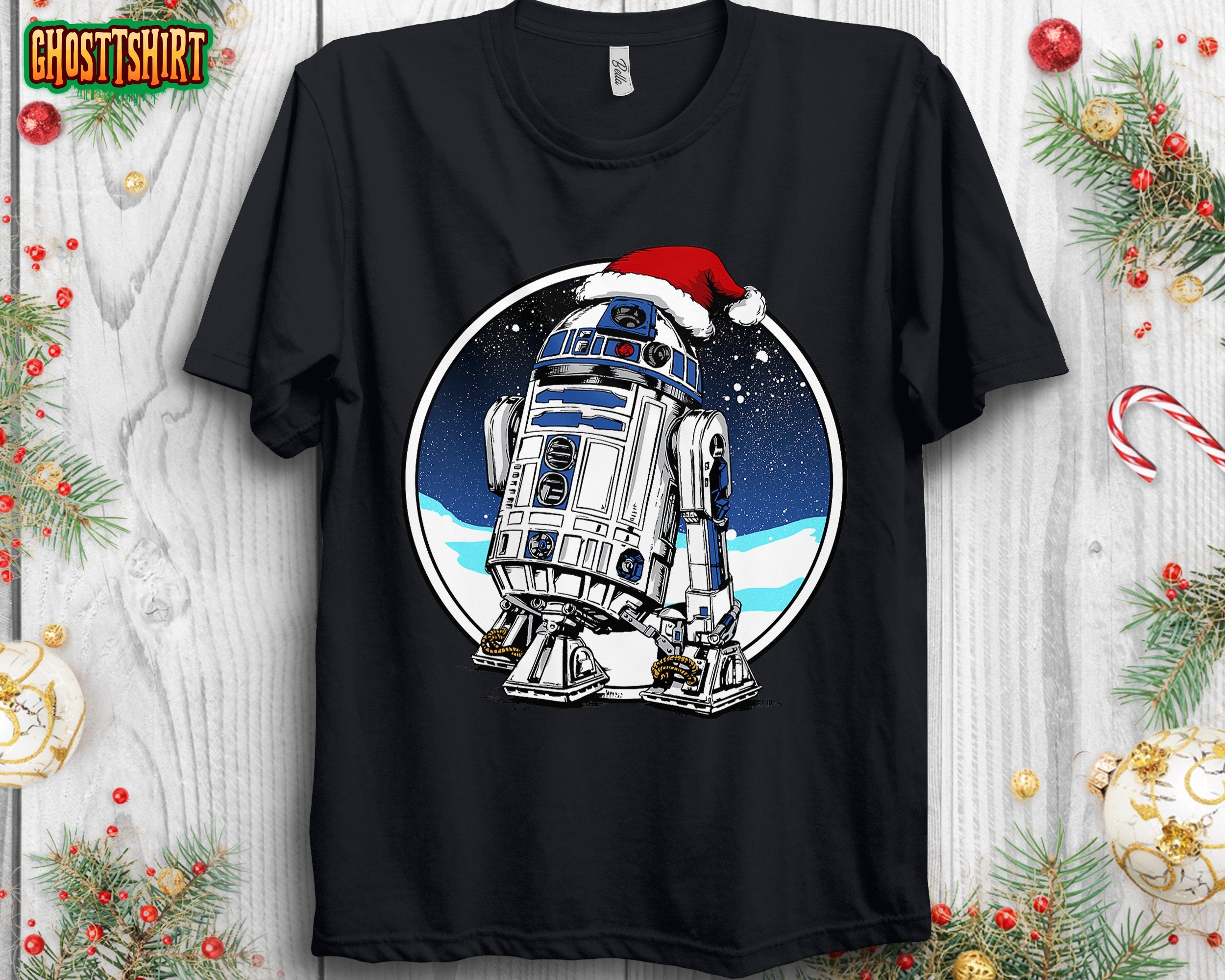 Star Wars Holiday Santa Hat Christmas R2-D2 Circle Sweatshirt