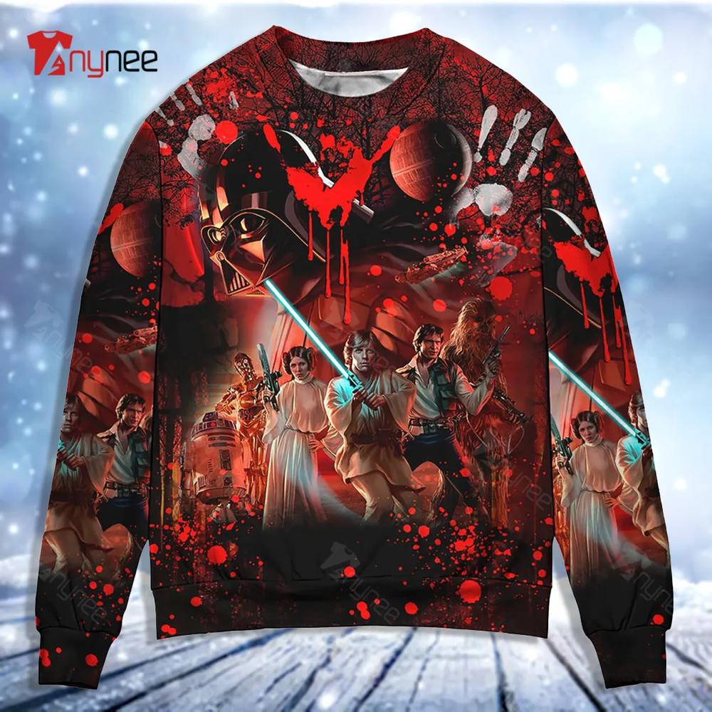 Star Wars Horror Blood Scary Ugly Christmas Sweater- Best Christmas Gifts 2023