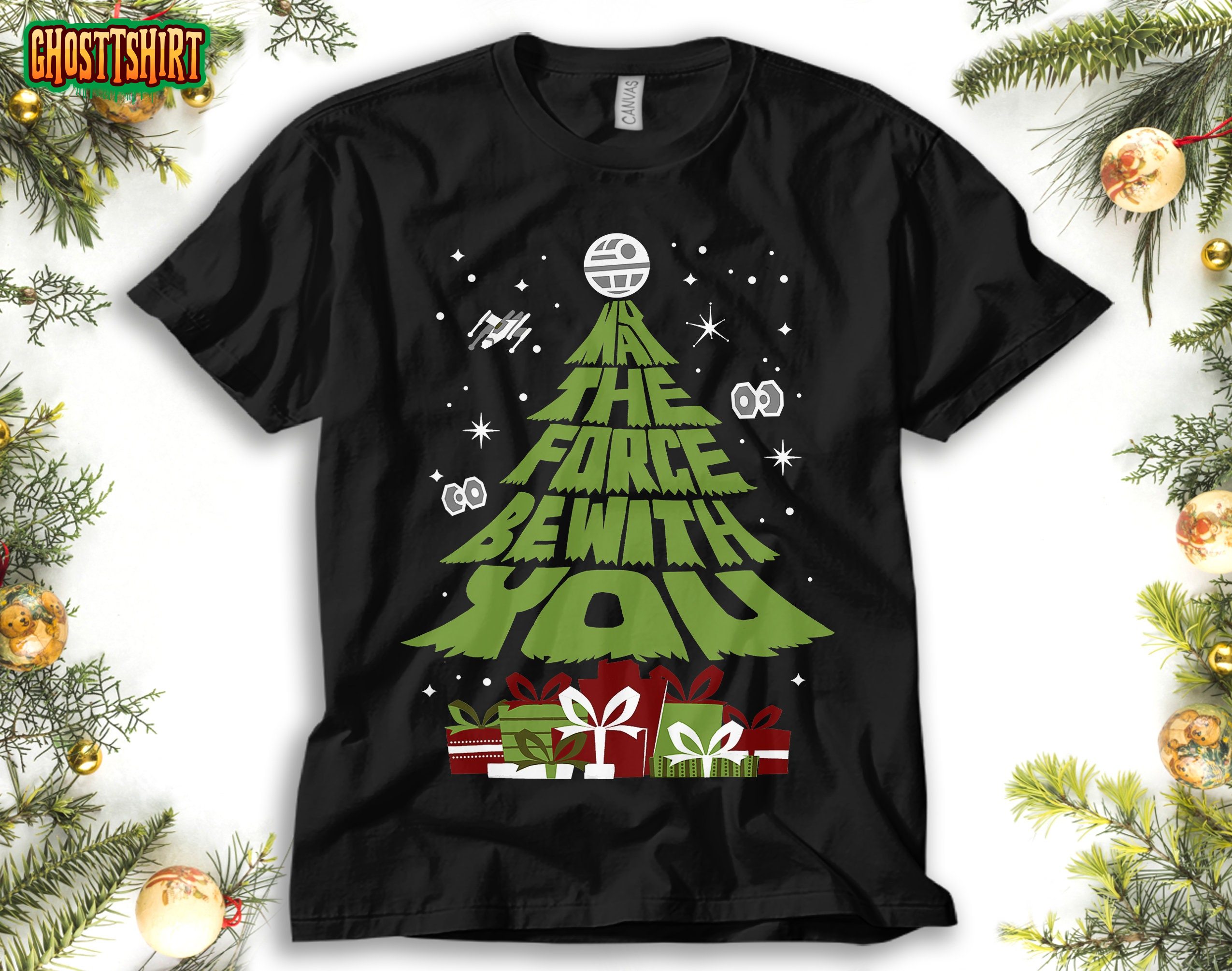 Star Wars May The Force Be With You Christmas Tree T-Shirt