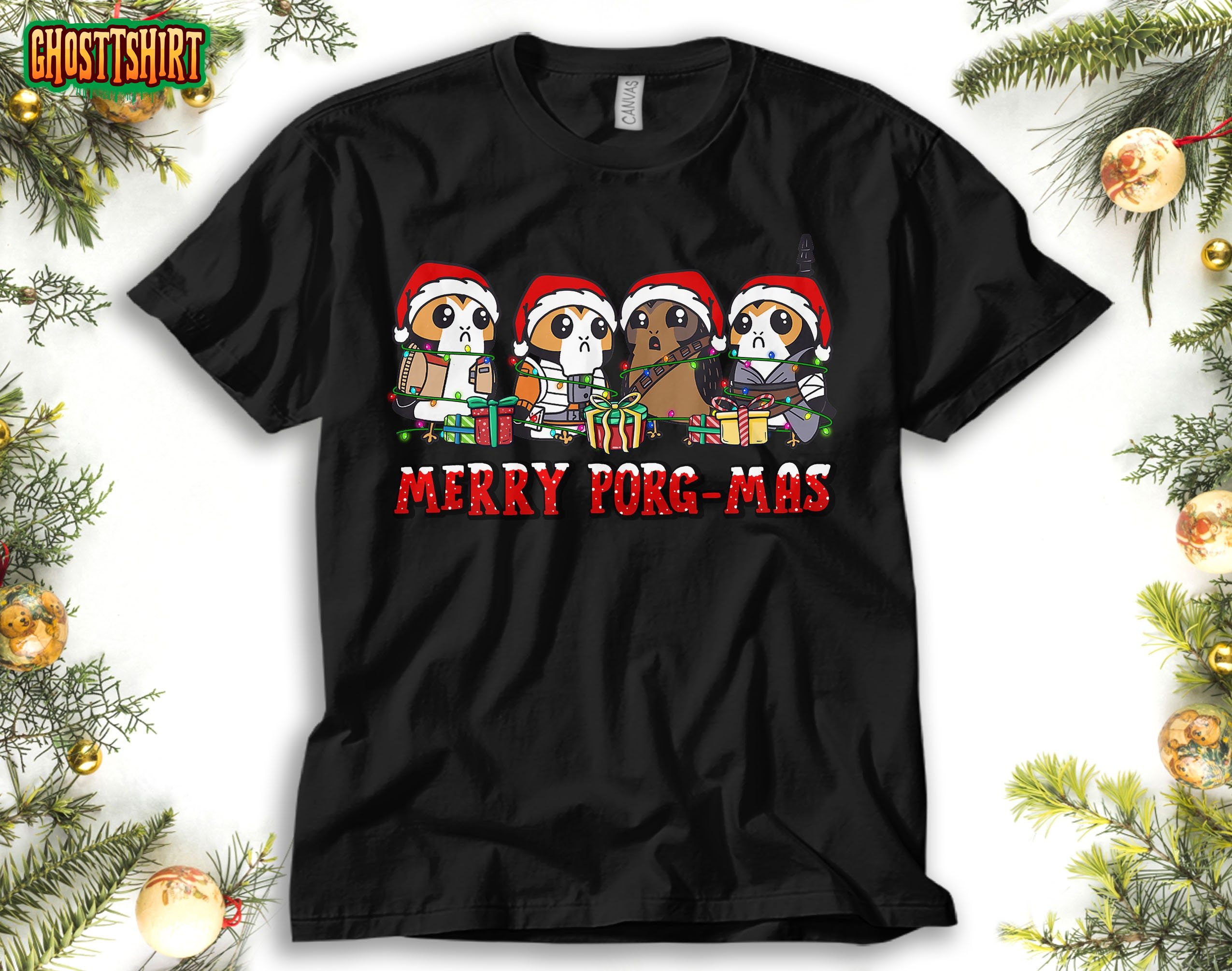 Star Wars Merry Porg-mas Cute Porgs Christmas Lights Presents Sweatshirt