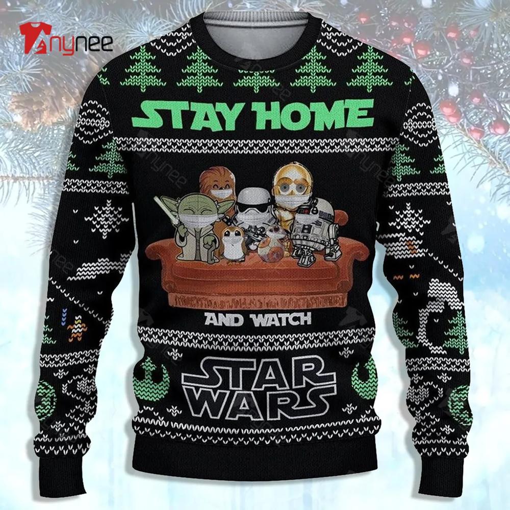 Star Wars Movies Stay Home Ugly Christmas Sweater- Best Christmas Gifts 2023