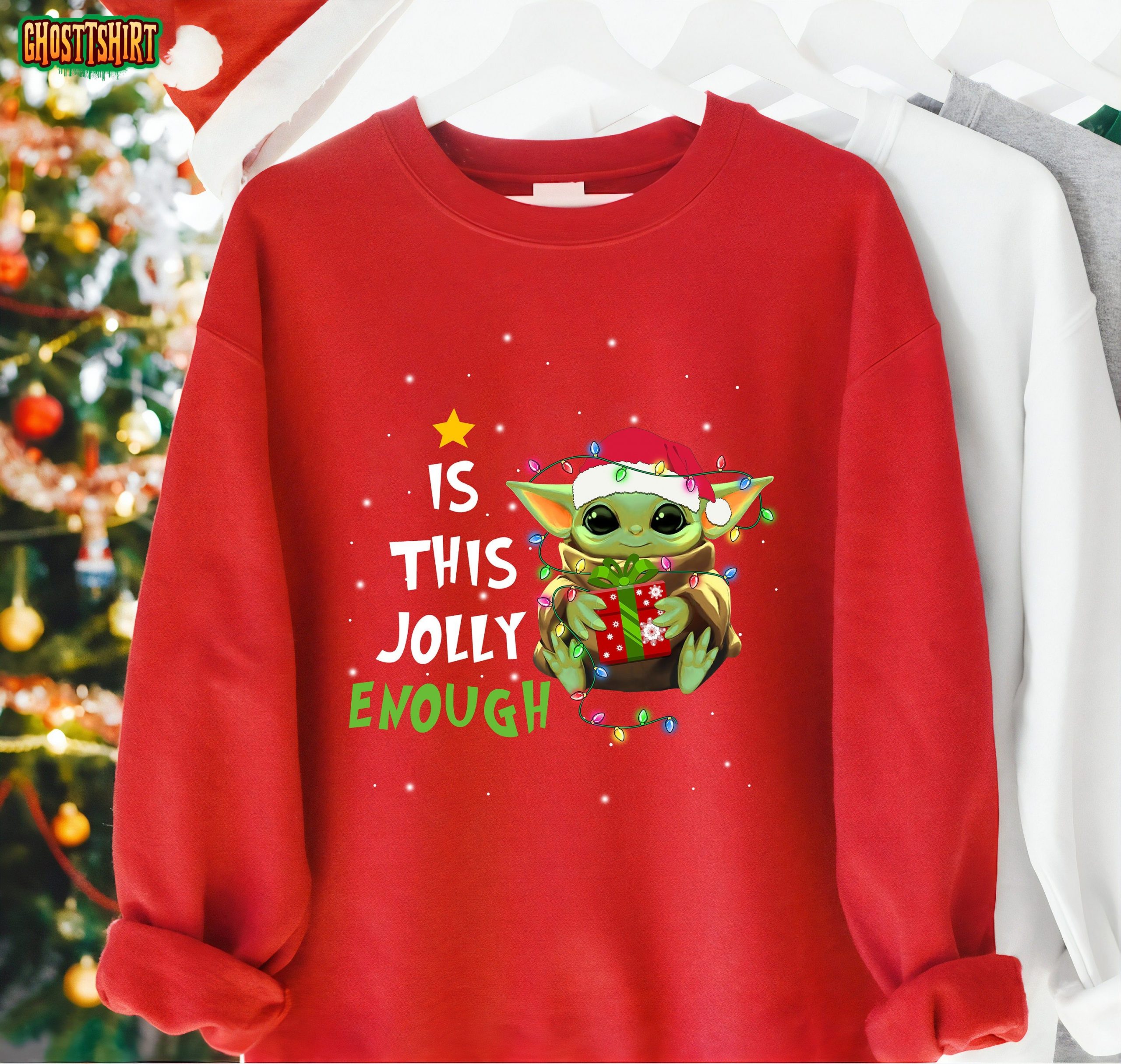 Star Wars Santa Baby Yoda Christmas Lights Is This Jolly Enough Sweatshirt