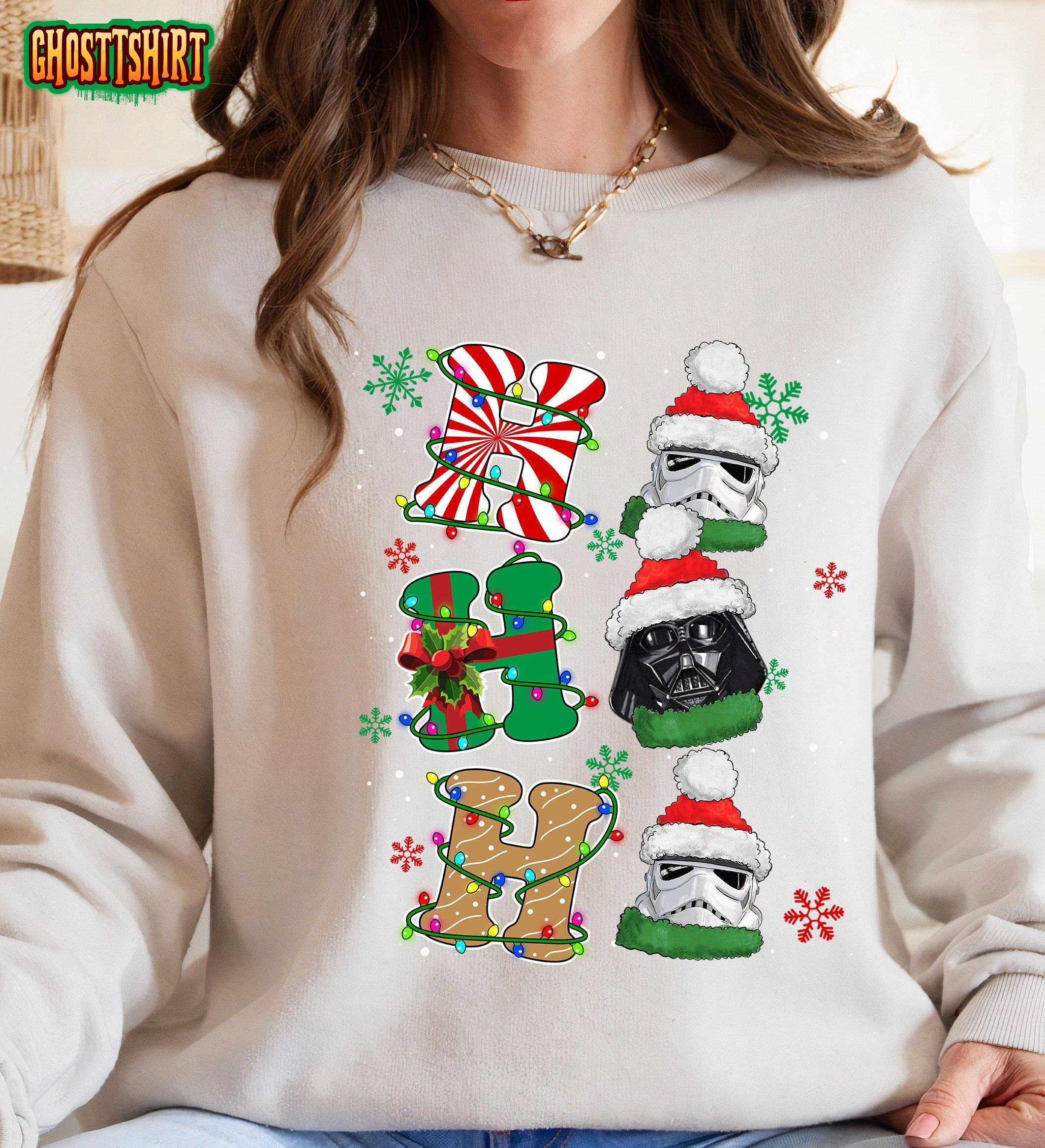 Star Wars Santa Darth Vader Stormtrooper Ho Ho Ho Sweatshirt