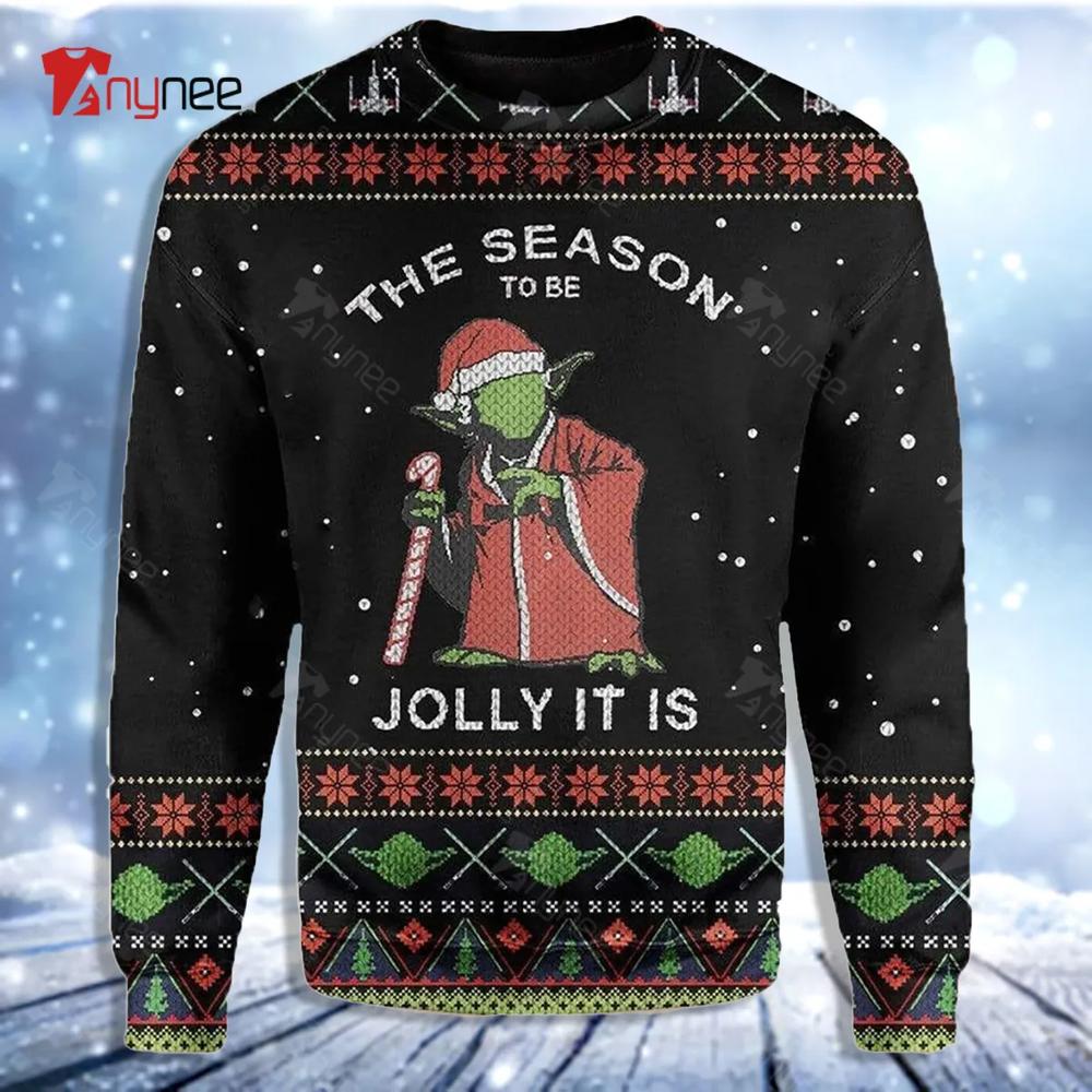 Star Wars Santa Yoda This Season To Be Jolly It Is Ugly Christmas Sweater- Best Christmas Gifts 2023