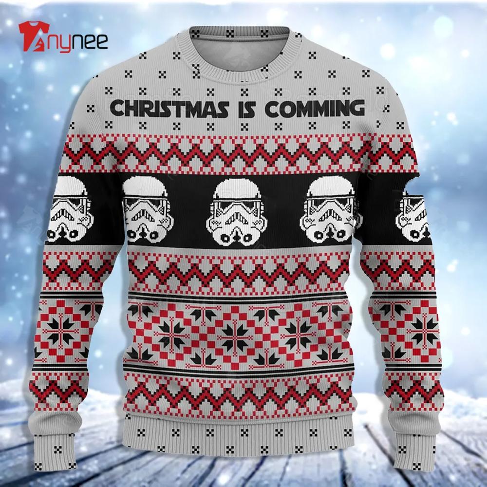 Star Wars Storm Trooper Is Comming Ugly Christmas Sweater- Best Christmas Gifts 2023