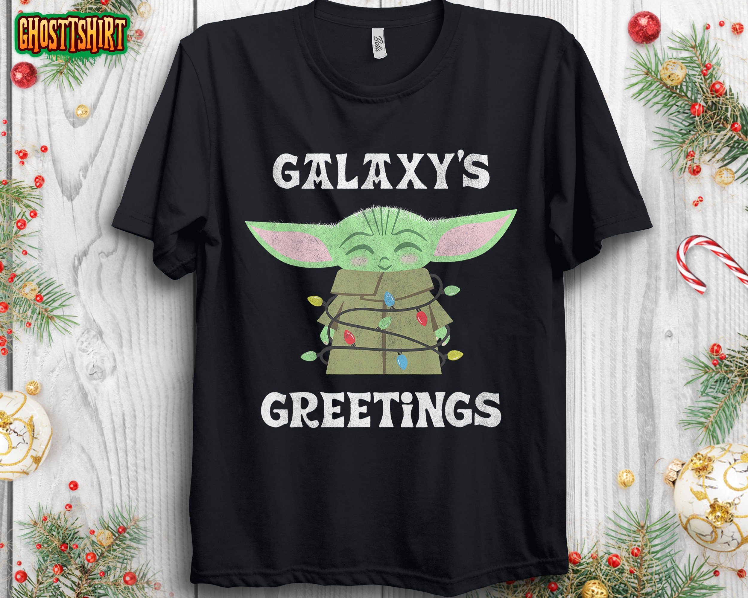 Star Wars The Mandalorian Christmas Child Baby Yoda Galaxy’s Greetings Sweatshirt