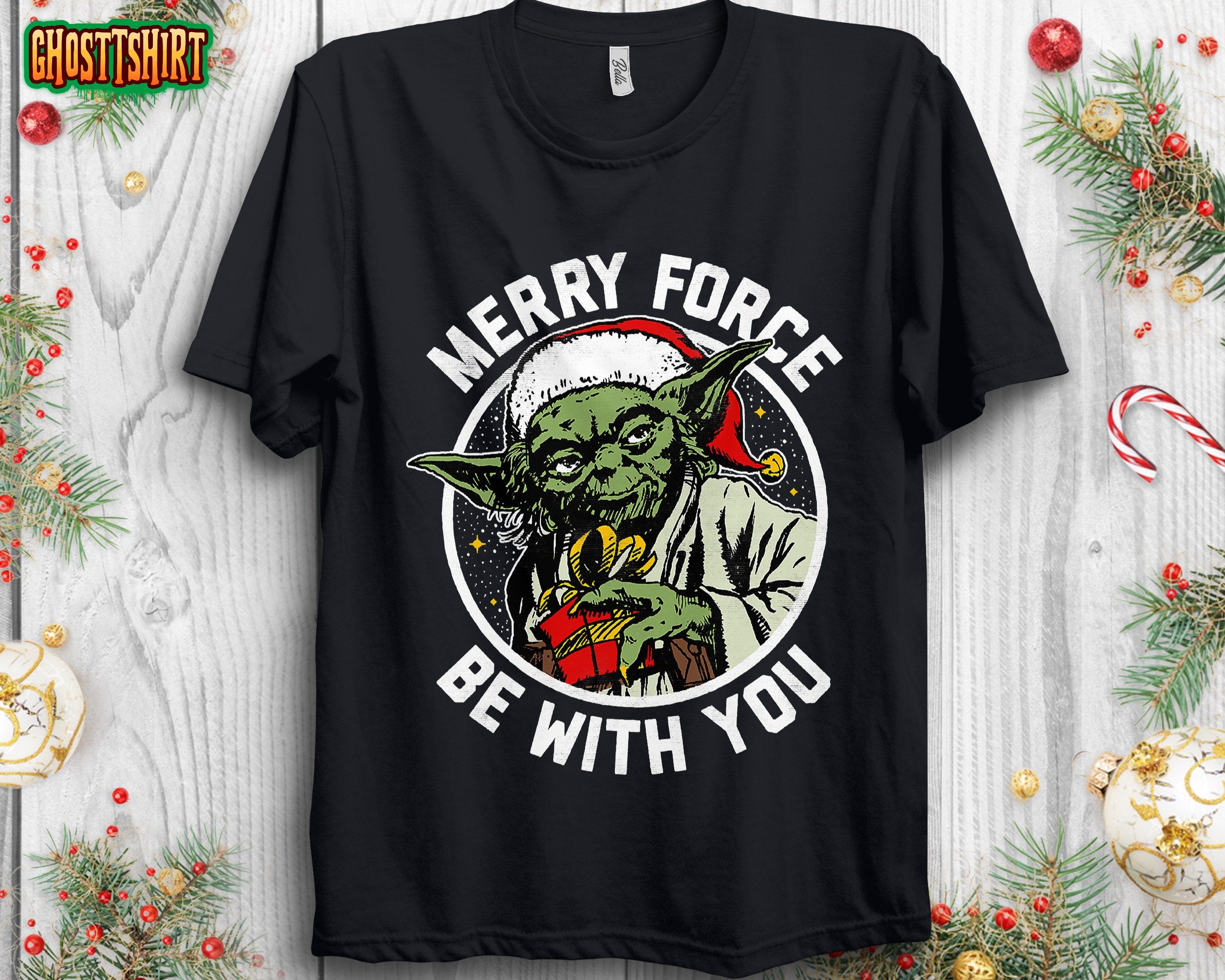 Star Wars Yoda Christmas Merry Force Be With You Sweatshirt