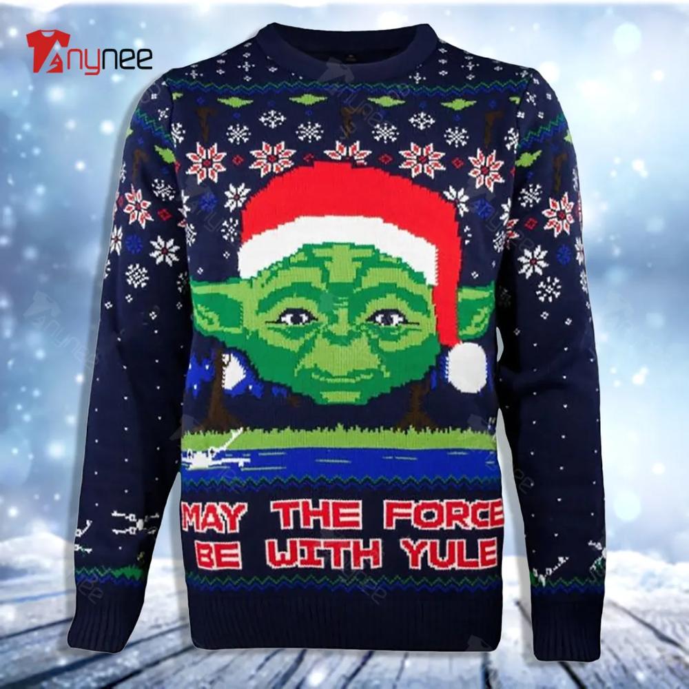 Star Wars Yoda May The Force Be With Yule Ugly Christmas Sweater- Best Christmas Gifts 2023