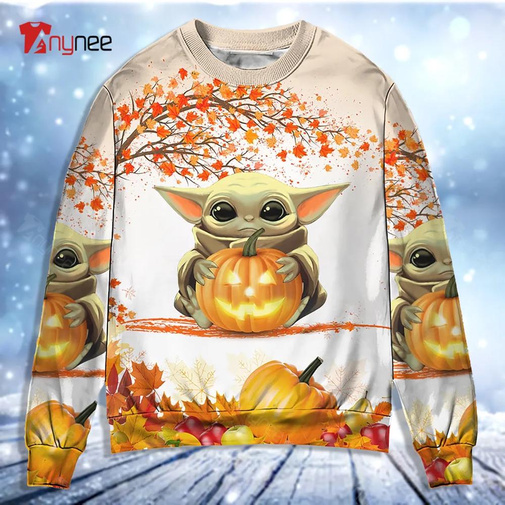 Starwars Baby Yoda Tricks Or Treat Ugly Christmas Sweater- Best Christmas Gifts 2023