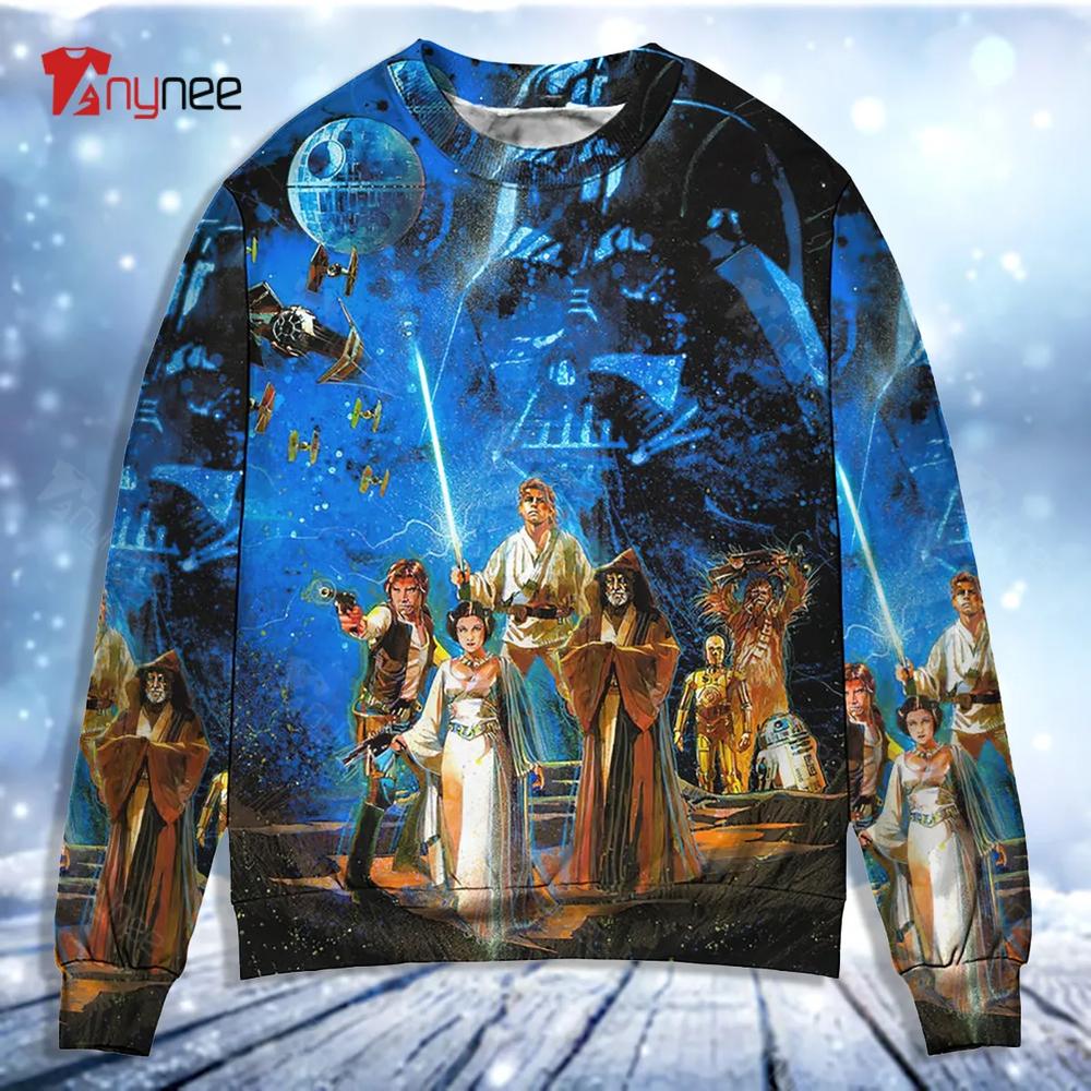 Starwars Cool Vintage Style Ugly Christmas Sweater- Best Christmas Gifts 2023