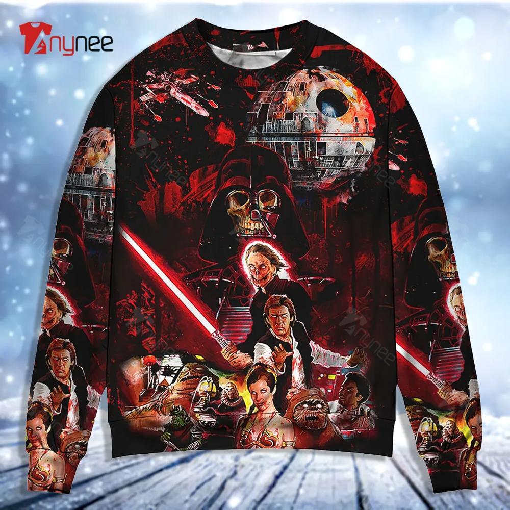 Starwars Horror Blood Scary Ugly Christmas Sweater- Best Christmas Gifts 2023