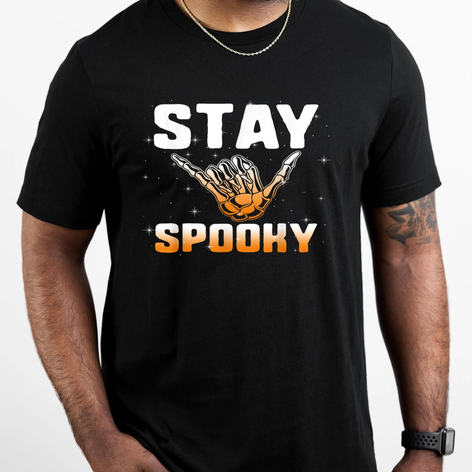 Stay Shaka Spooky Sign Skull Hand Skeleton T-Shirt