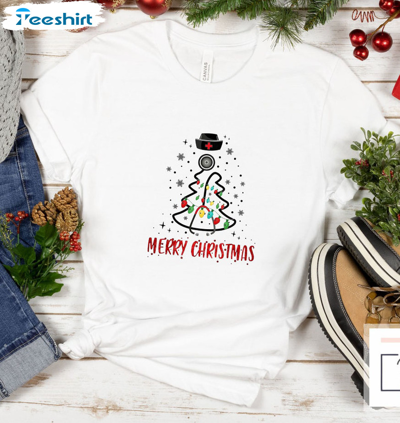 Stethoscope Christmas Tree Shirt , Unisex T-shirt Unisex Hoodie Gift For Doctor