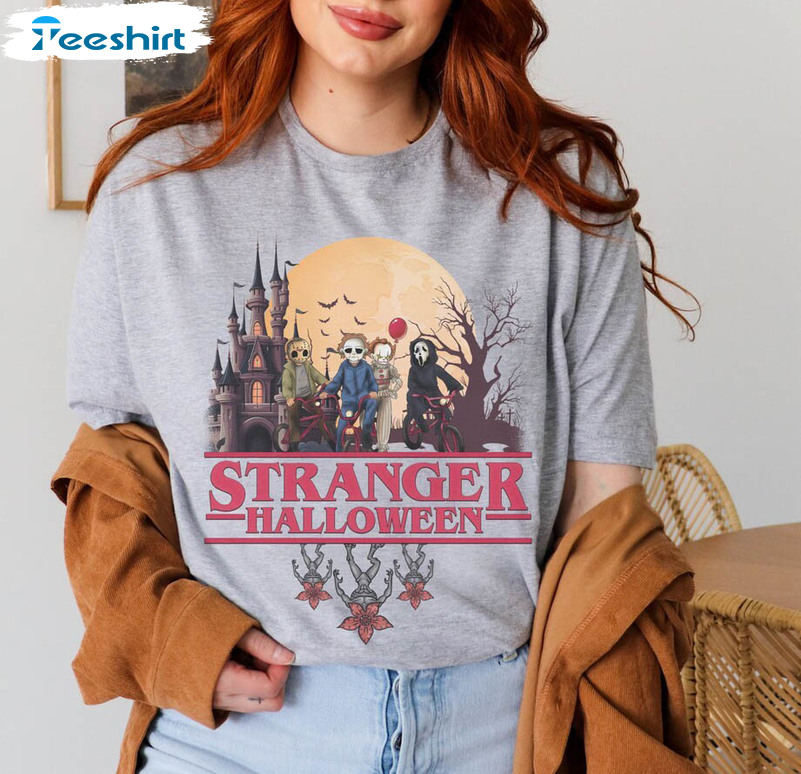 Stranger Halloween Shirt, Scary Characters Horror Movie Long Sleeve Unisex Hoodie