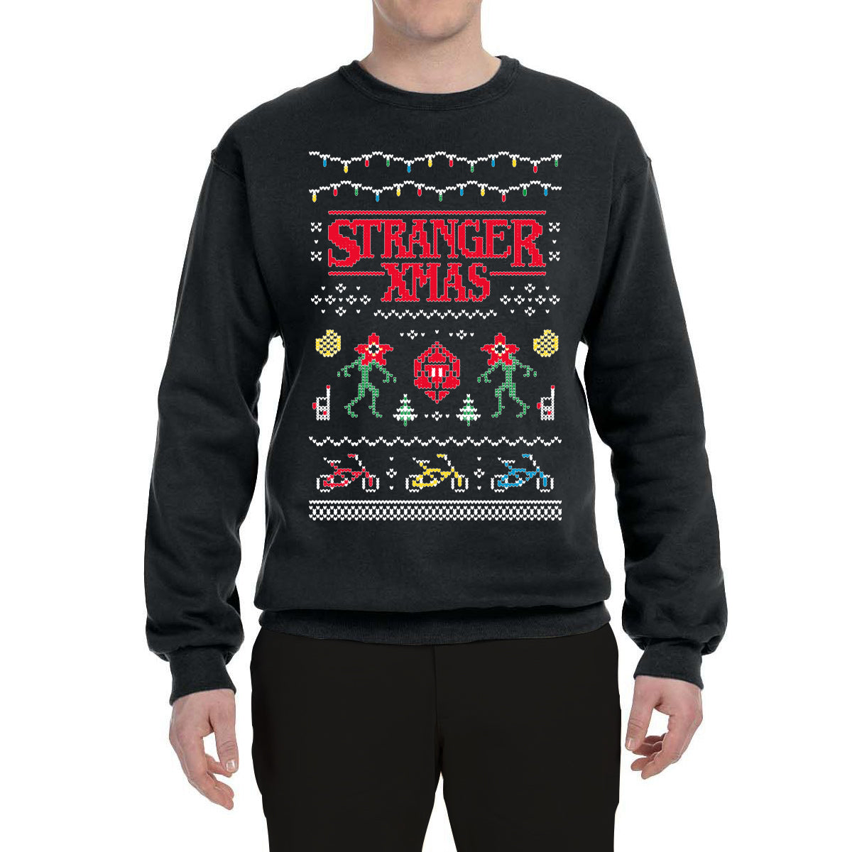 Stranger Xmas Ugly Christmas Sweater Unisex Crewneck Graphic Sweatshirt- Best Christmas Gifts 2023