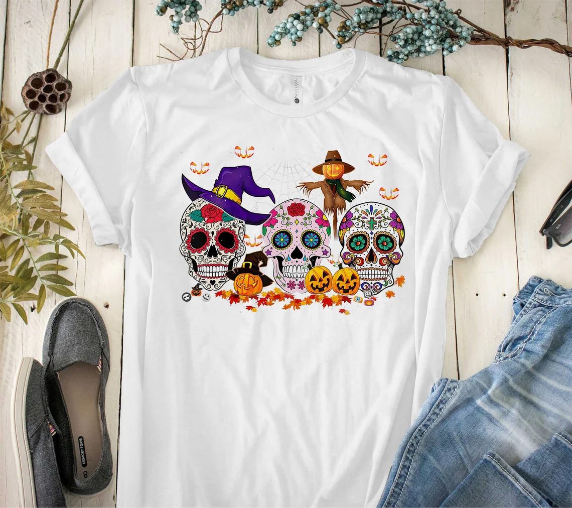 Sugar Skull Funny Halloween T-Shirt