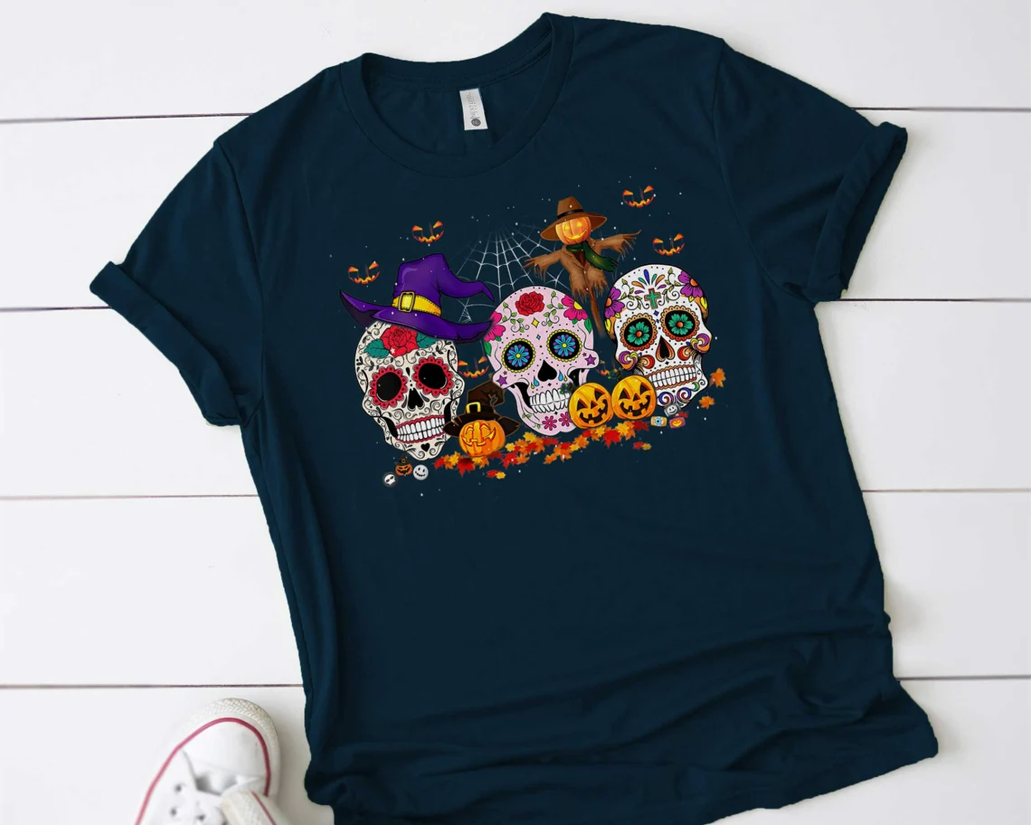 Sugar Skull Funny Halloween T-Shirt