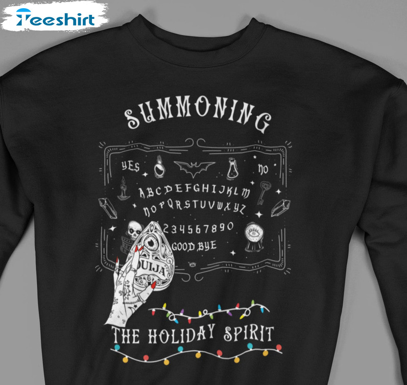 Summoning The Holiday Spirit Shirt, Christmas Tee Tops Short Sleeve