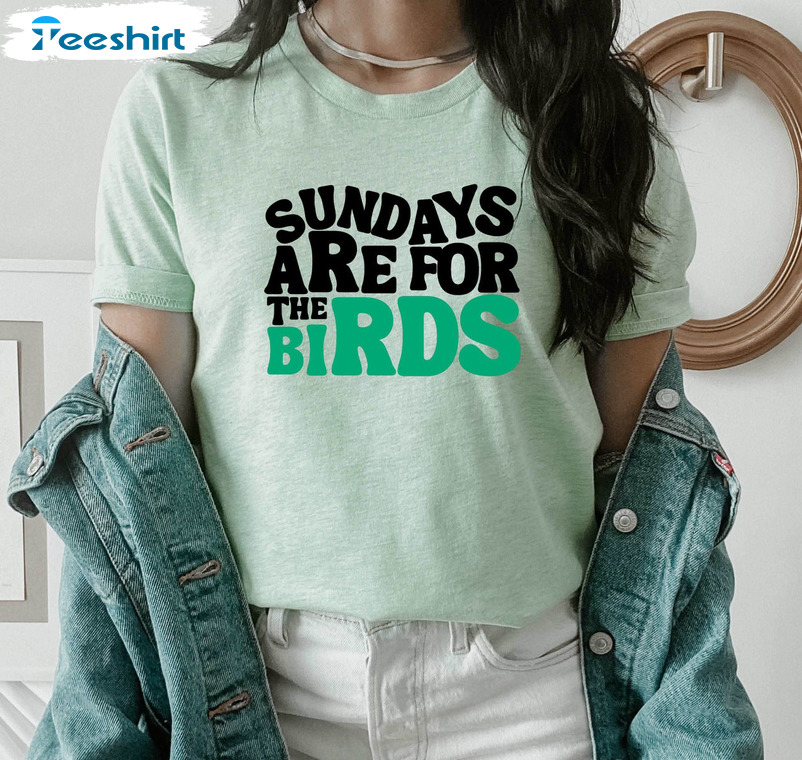 Sundays Are For The Birds Birds Sweatshirt, Christmas Tee Tops Short Sleeve