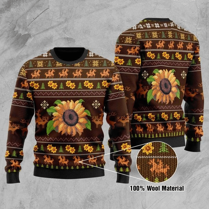 Sunflower Wool Ugly Christmas Sweater | For Men & Women | Adult |  US1020- Best Christmas Gifts 2023