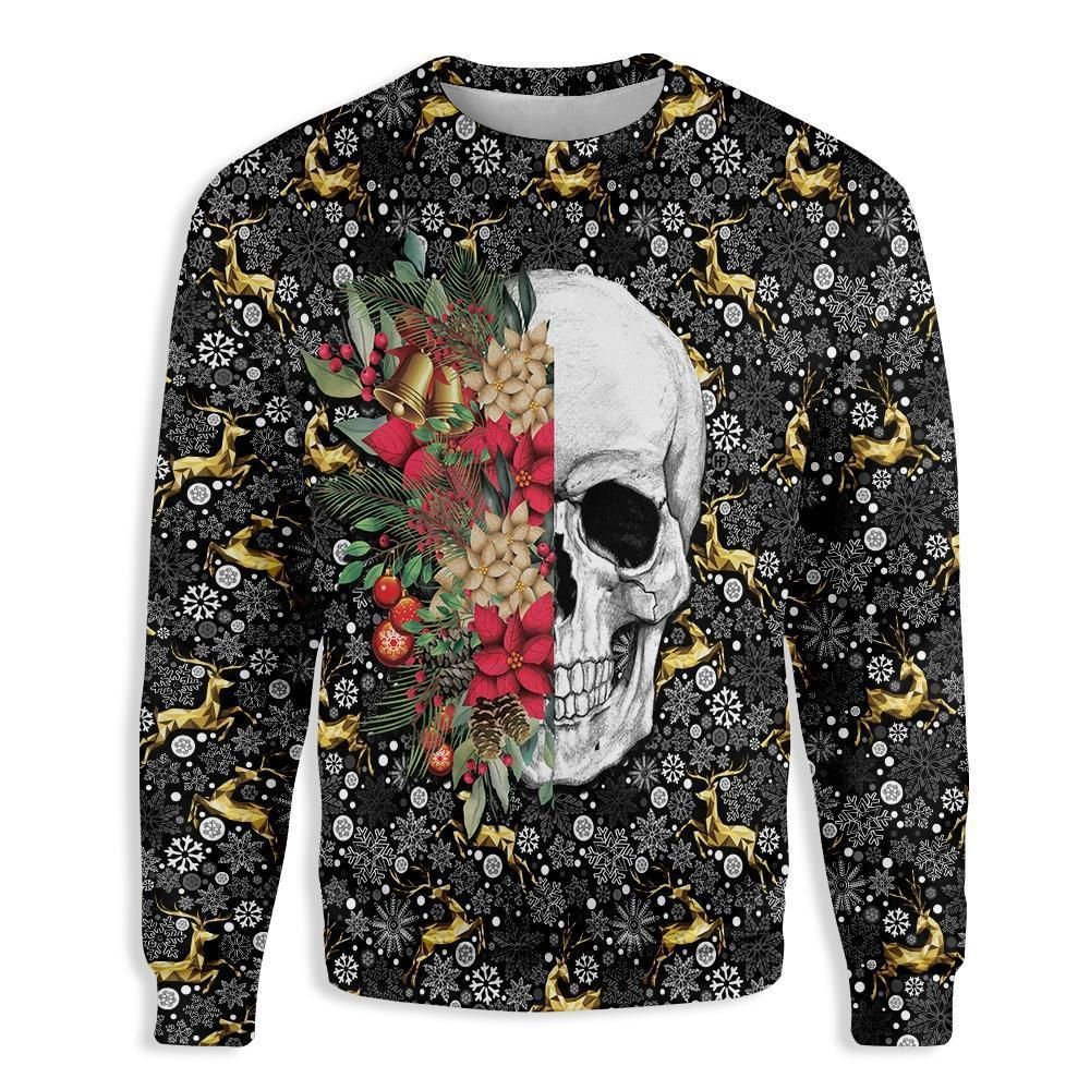 Symmetric Skull Ugly Christmas Sweater | Unisex | Full Size | Adult | Colorful | US3822- Best Christmas Gifts 2023