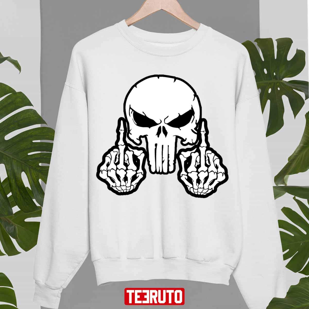 Tactical Skull With Middle Fingers Halloween Unisex Sweatshirt