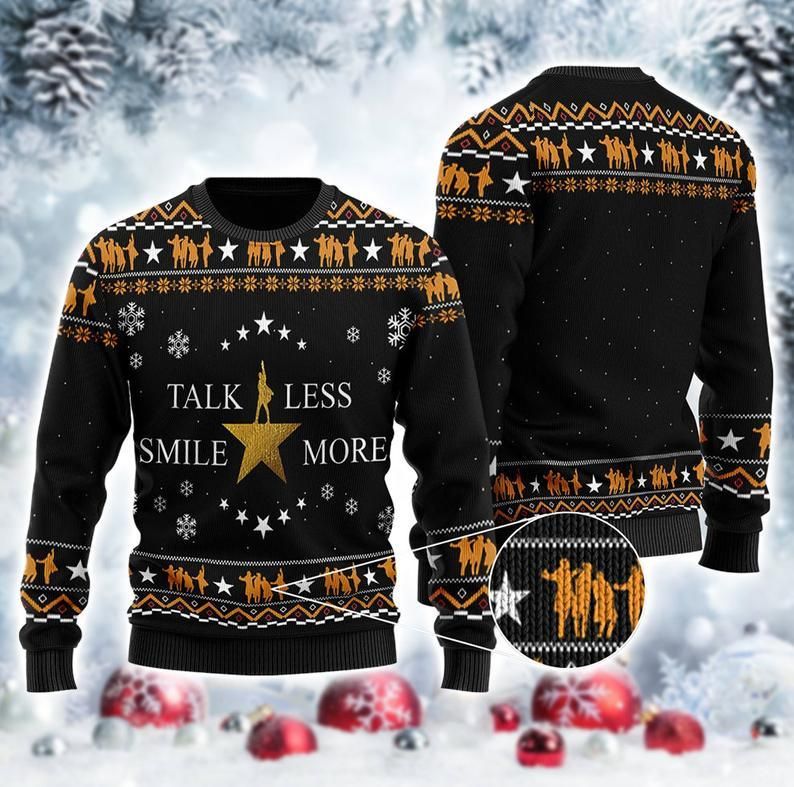 Talk Less Smile More Ugly Christmas Sweater | For Men & Women | Adult | US1979- Best Christmas Gifts 2023