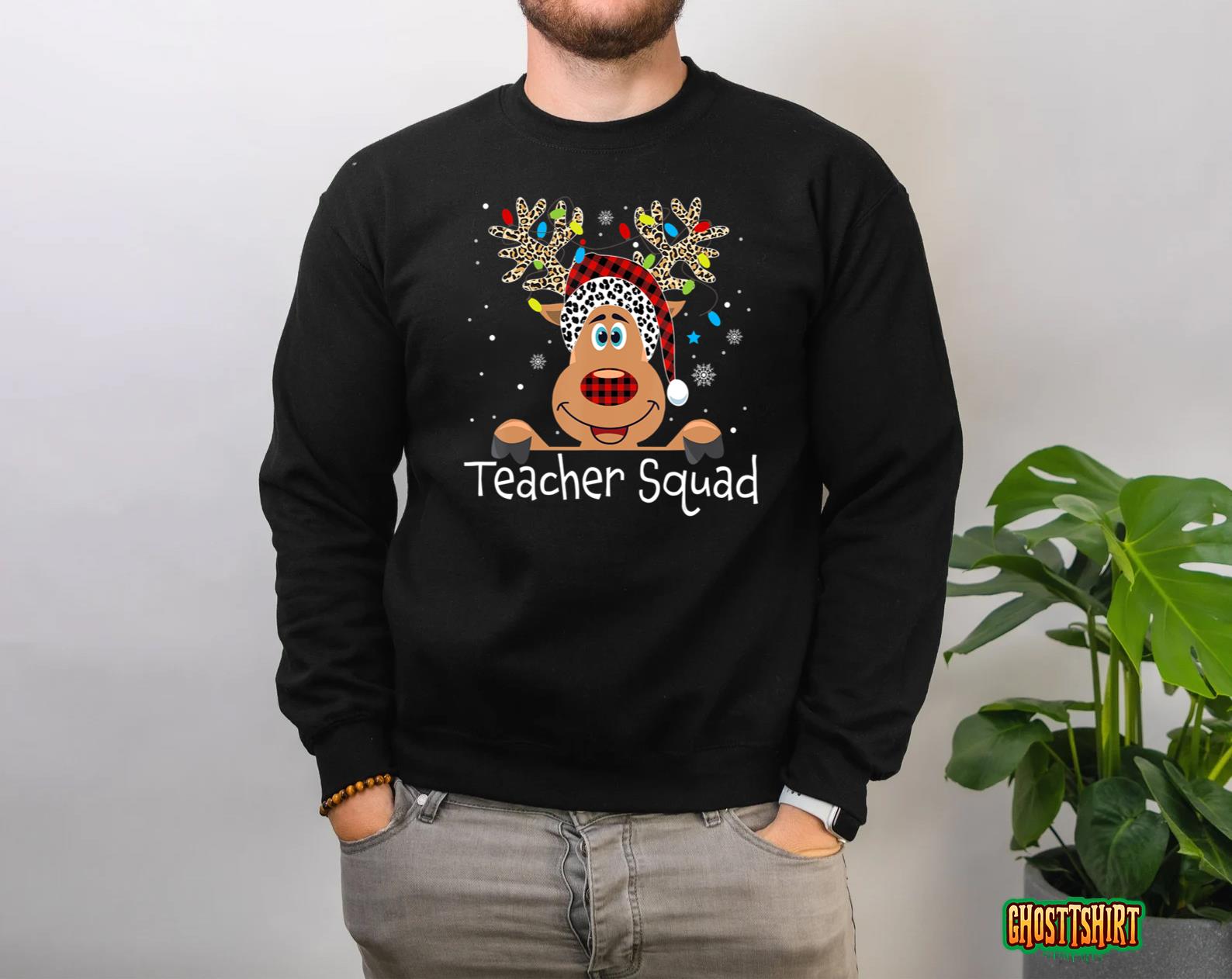 Teacher Squad Reindeer Funny Teacher Christmas Xmas Sweatshirt