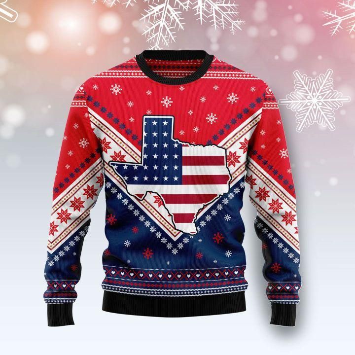 Texas USA Flag Ugly Christmas Sweater | For Men & Women | Adult | US1452- Best Christmas Gifts 2023