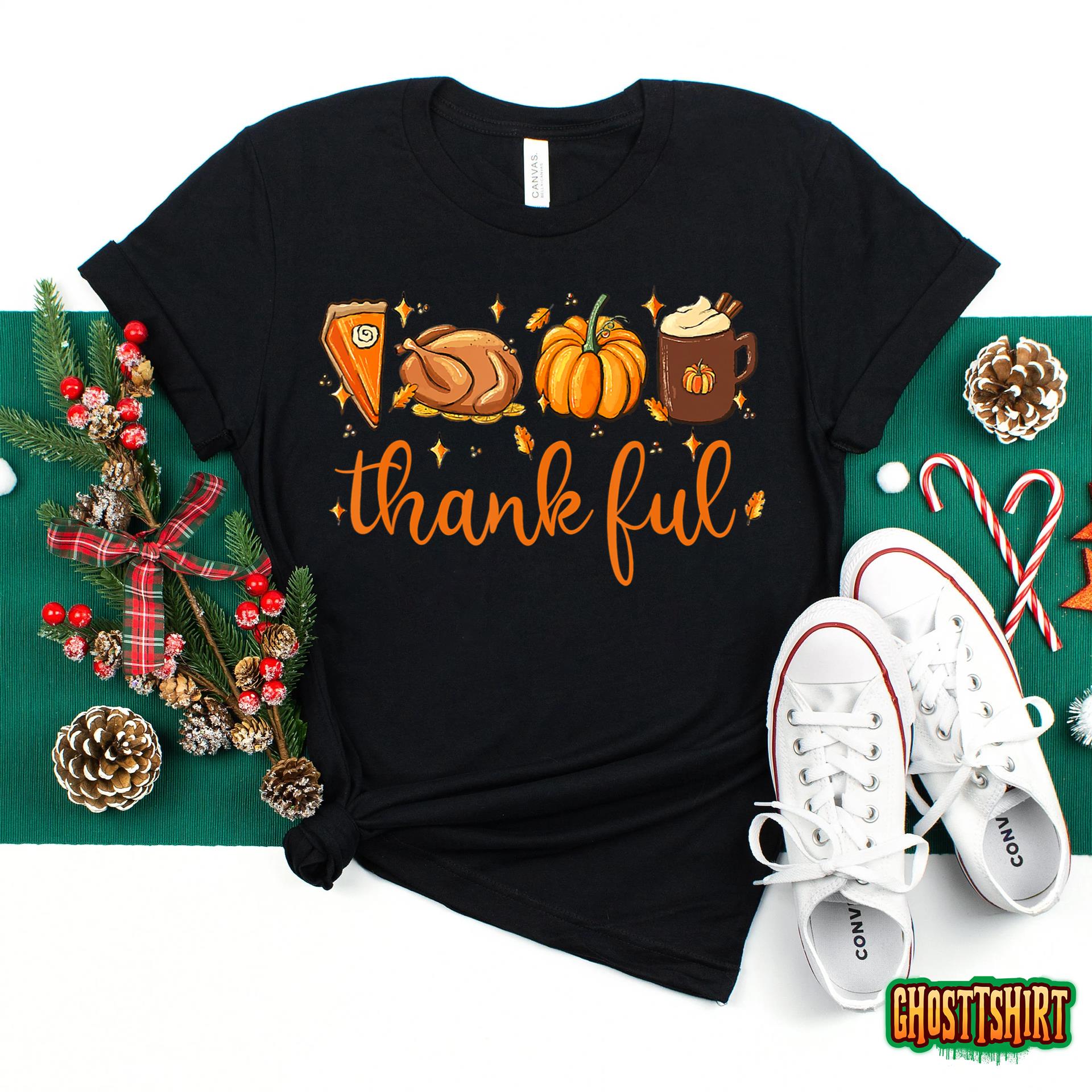 Thankful Happy Turkey Day Thanksgiving Pumpkin Spice Hoodie