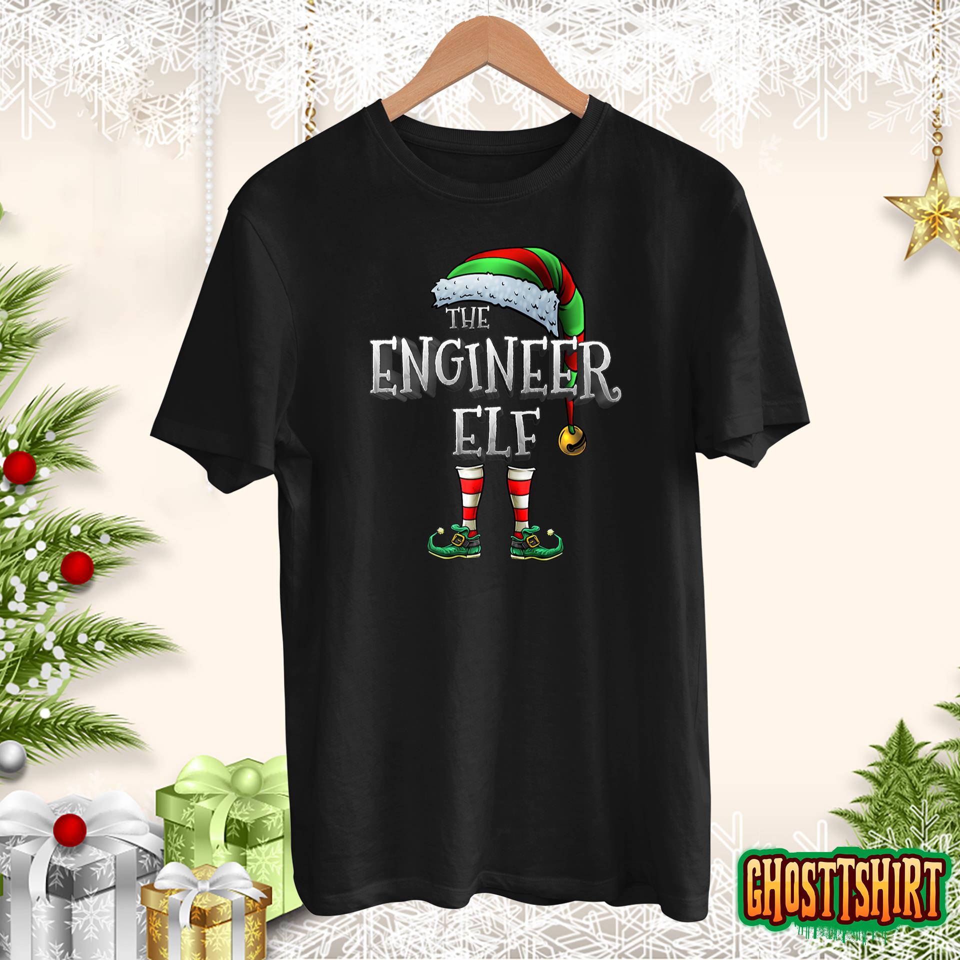 The Engineer Elf Matching Family Engineer Christmas Elf T-Shirt