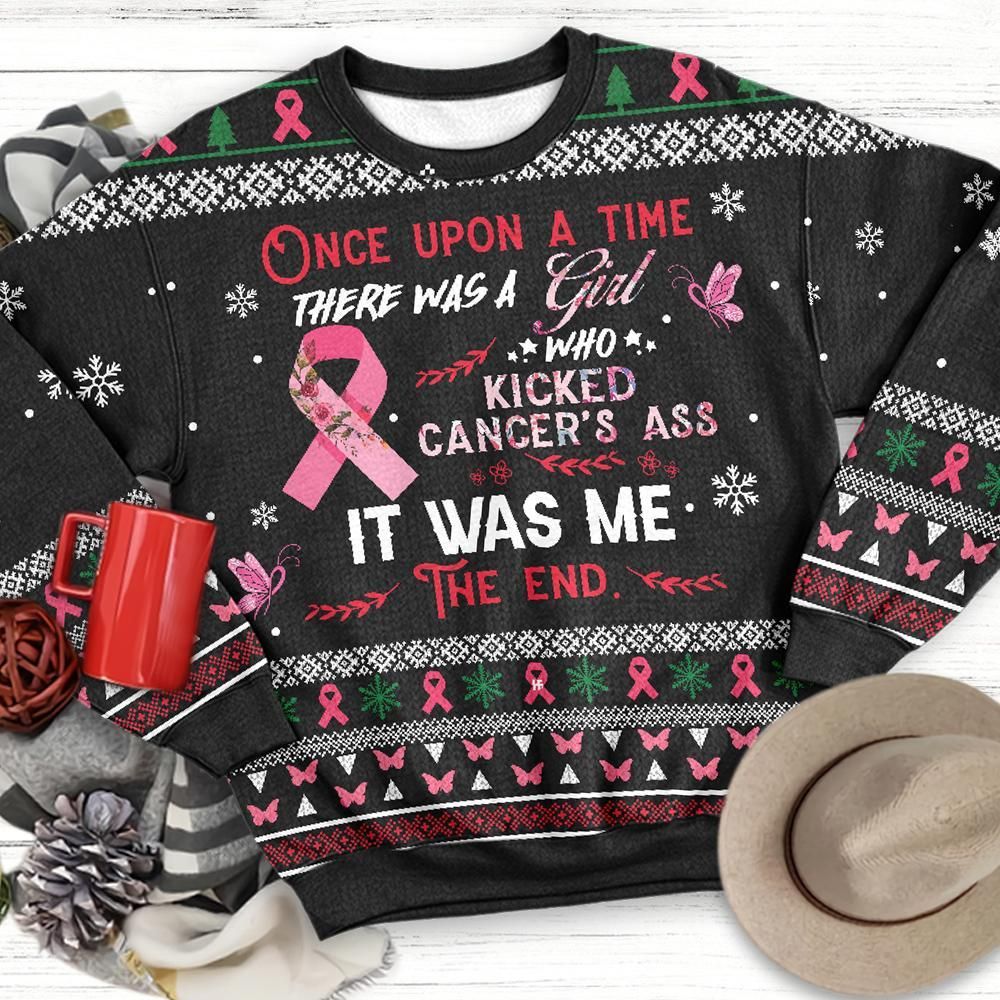 The Girl Kick Breast Cancer Awareness Ugly Christmas Sweater | For Men & Women | Adult | US3199- Best Christmas Gifts 2023