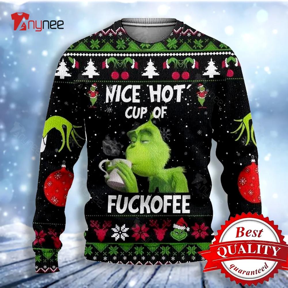 The Grinch Nice Cup Of Christmas Holiday Ugly Christmas Sweater- Best Christmas Gifts 2023