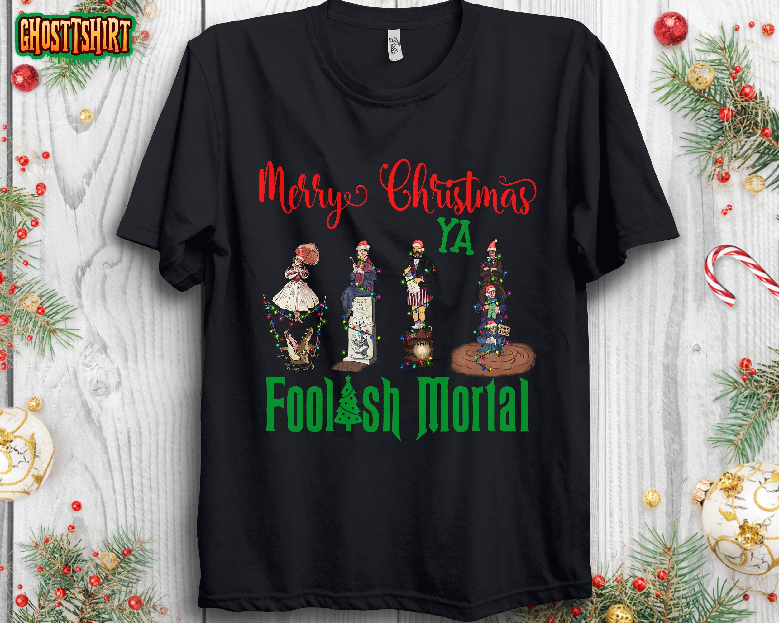 The Haunted Mansion Christmas Lights Foolish Mortals Sweatshirt