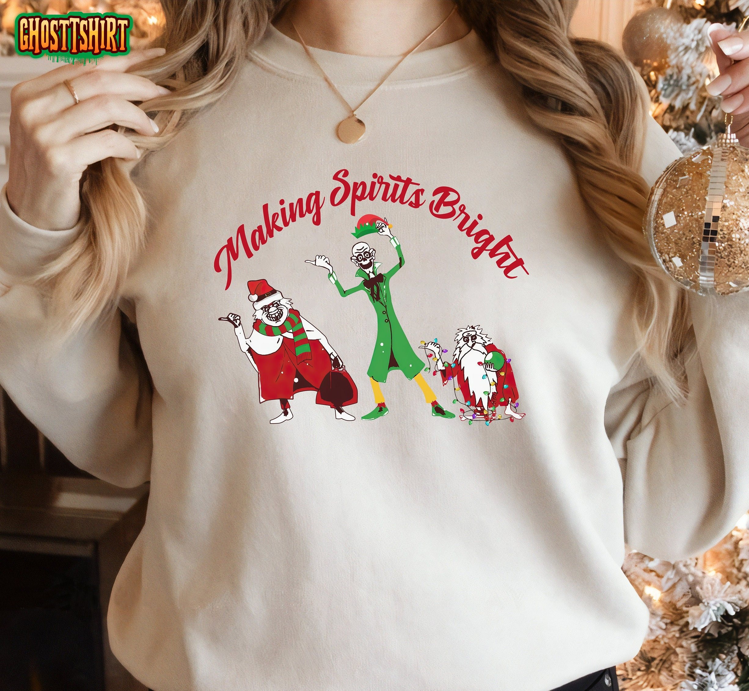 The Haunted Mansion The Hitchhiking Ghosts Christmas Santa Costume Sweatshirt